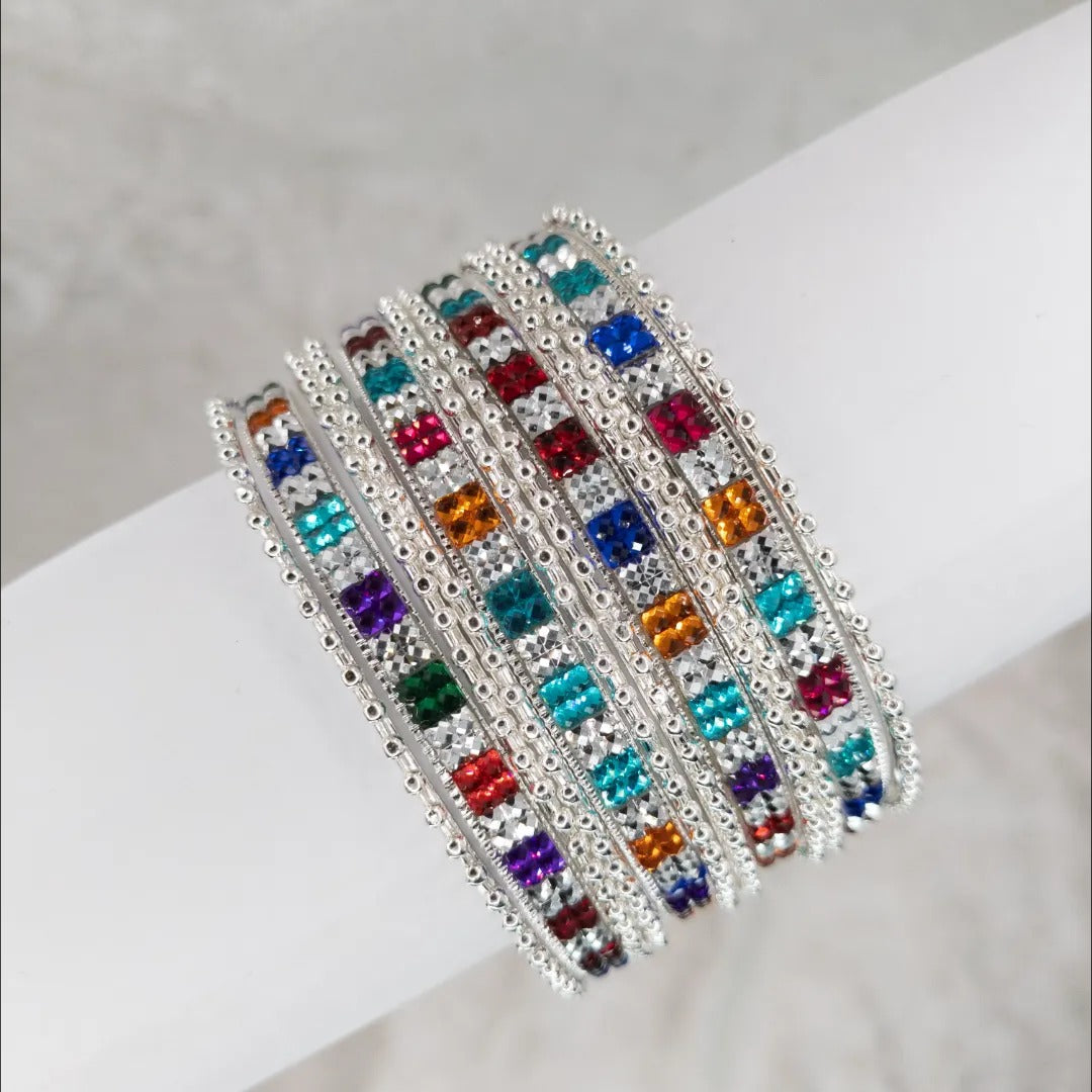 Armreifen Set - multicolor | Silber