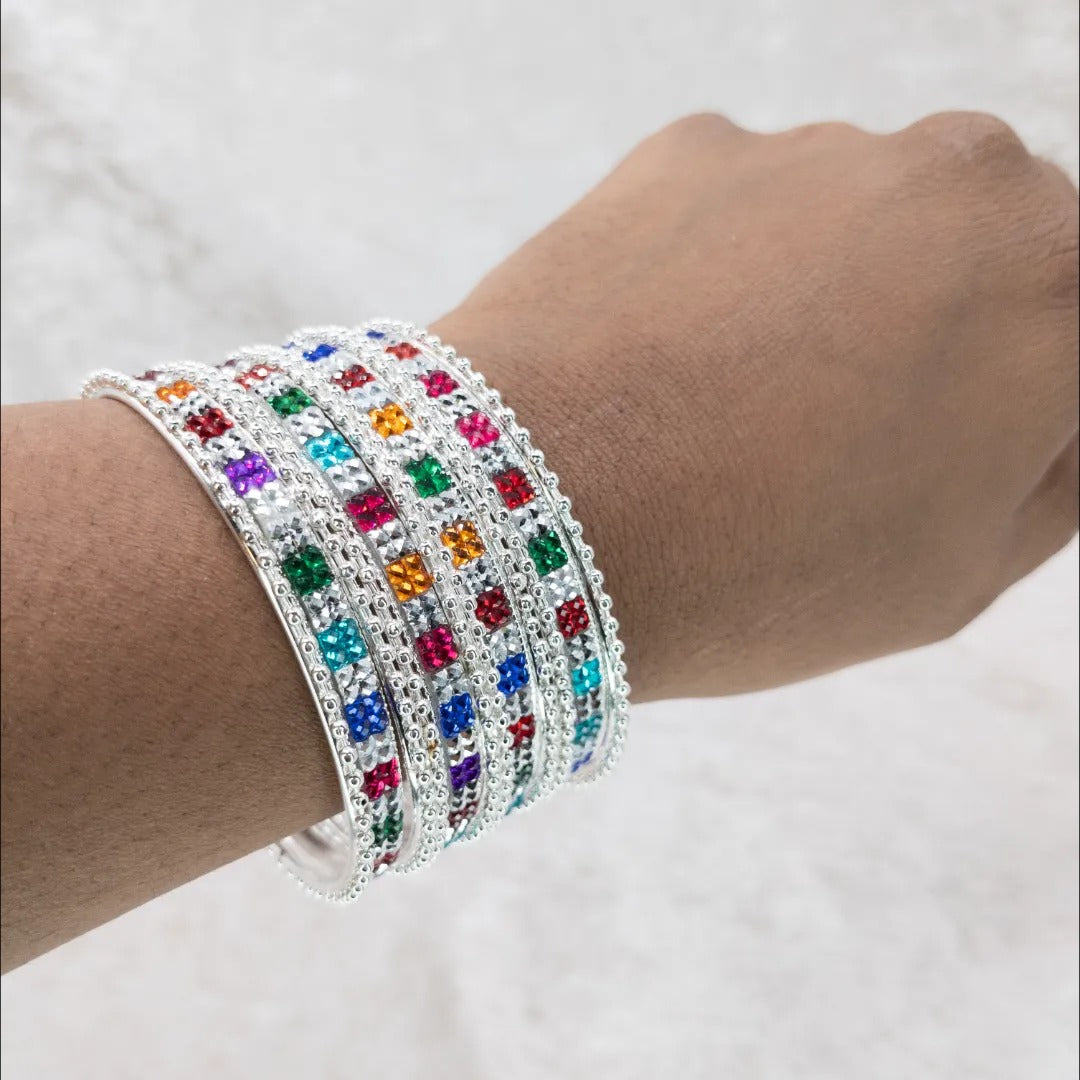 Armreifen Set - multicolor | Silber