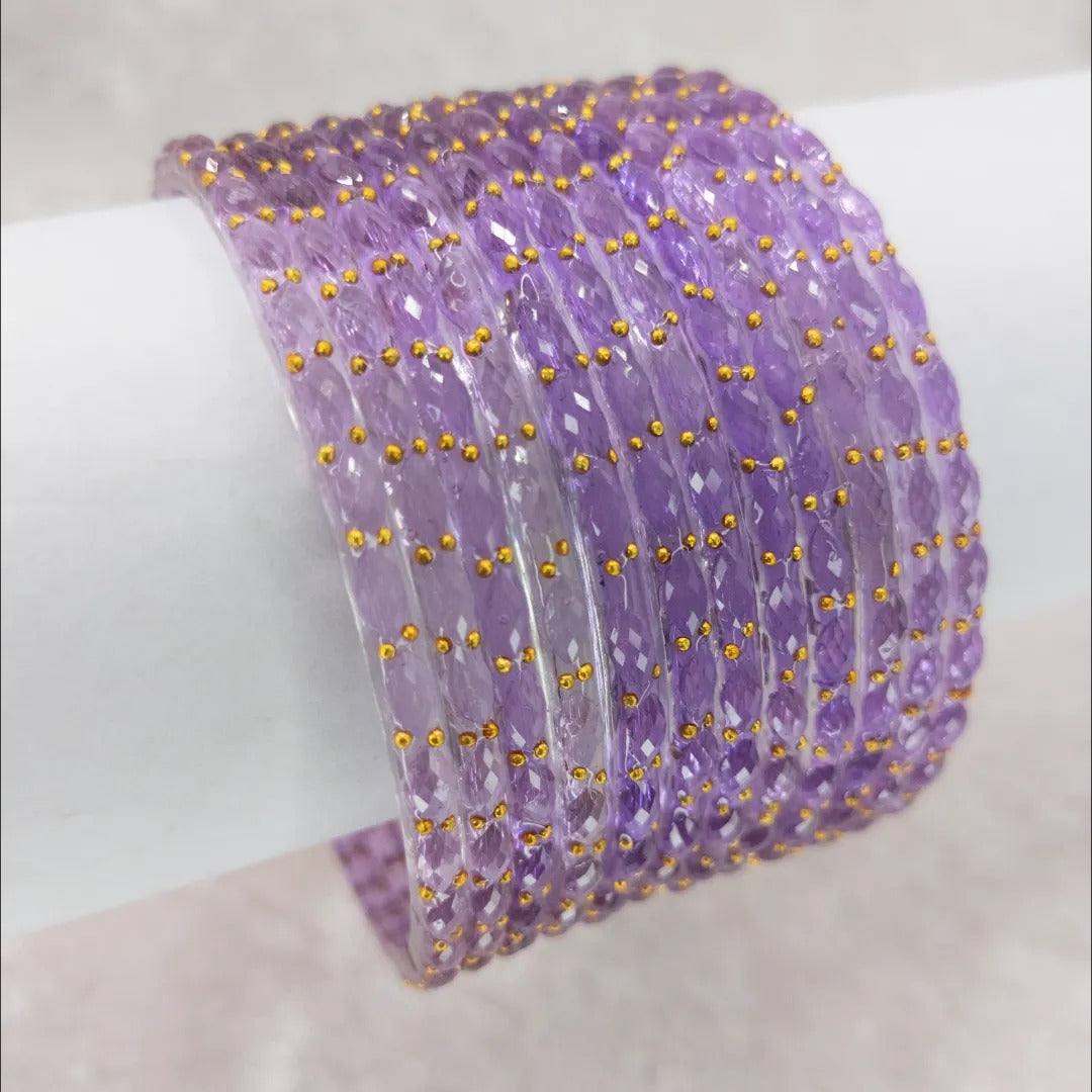 Rain Drop Glas Armreifen – 12er Set - Lavendel