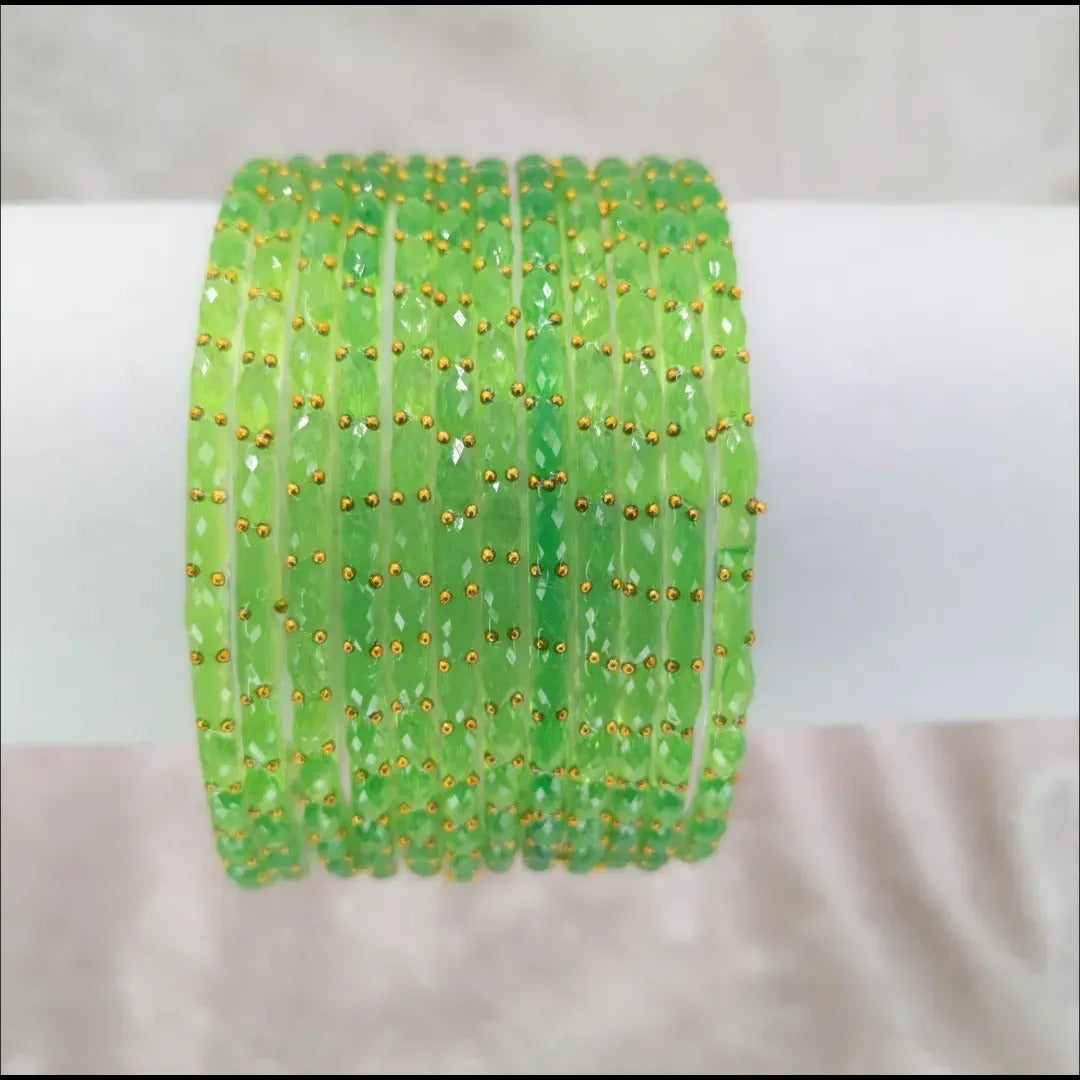 Rain Drop Glas Armreifen – 12er Set - Hellgrün