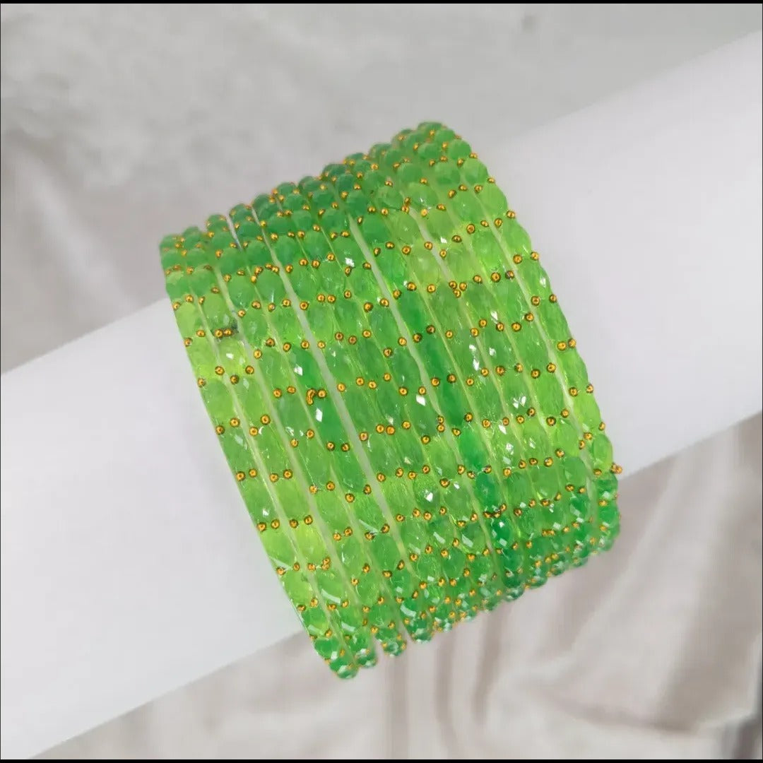 Rain Drop Glas Armreifen – 12er Set - Hellgrün