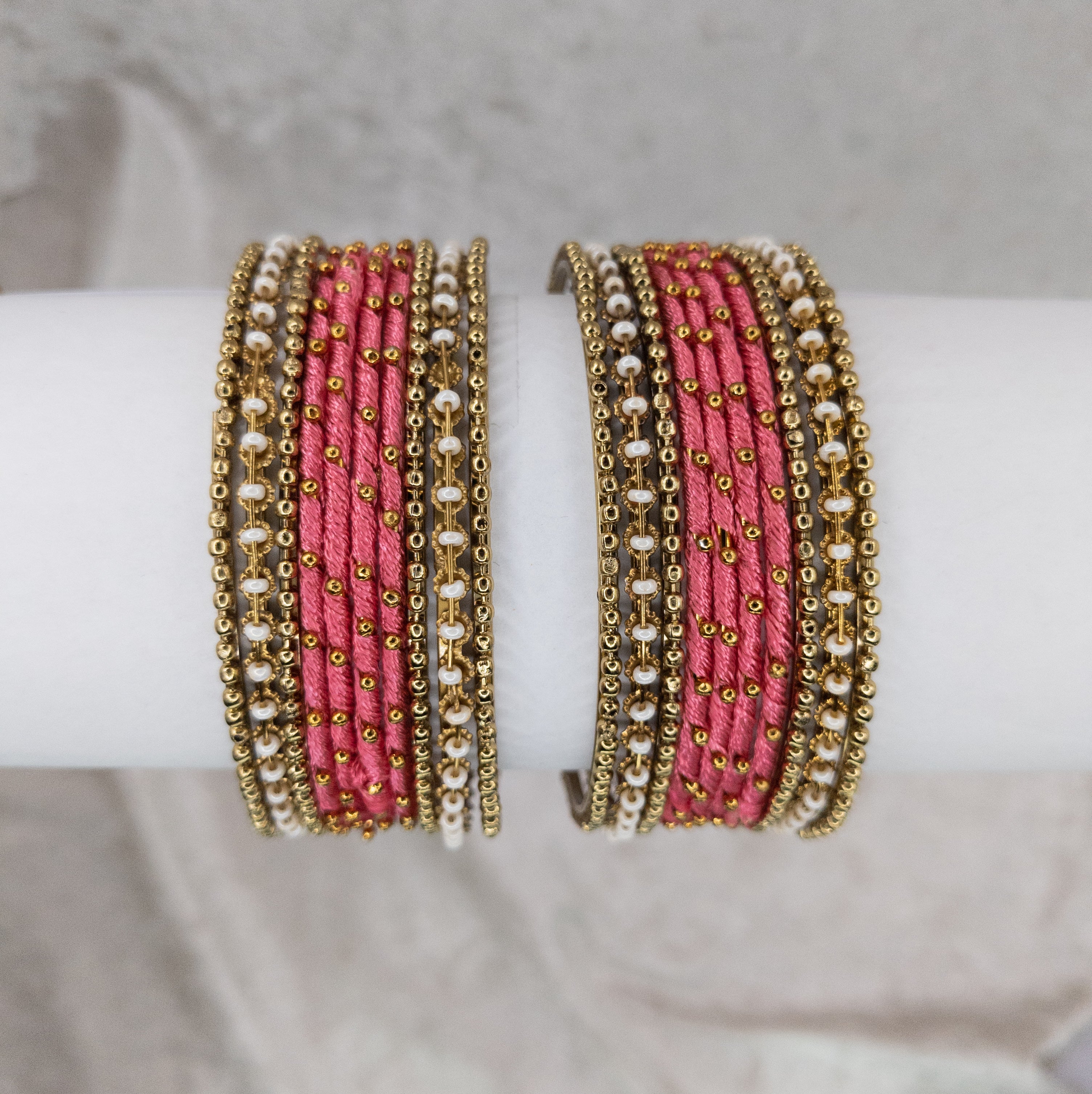 Armreifen Set - Thread & Metal Armreifen - Peach