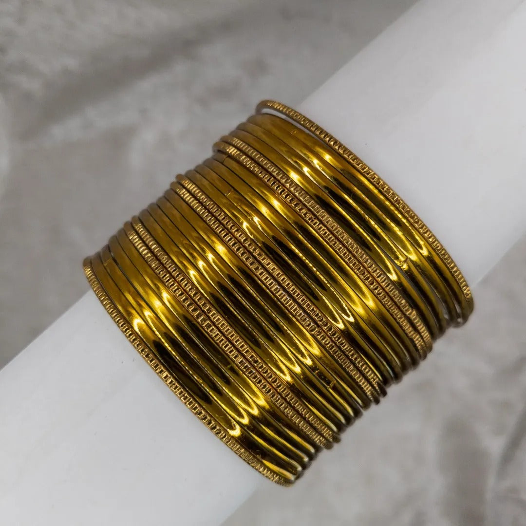 Armreifen Set - Metallische Glanz-Armreifen - Gold