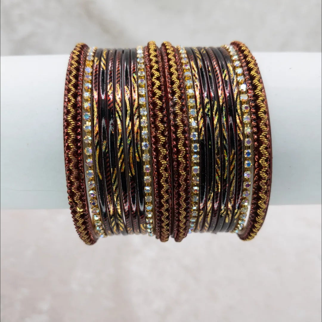 Armreifen Set - Metallische Glanz-Armreifen - Maroon