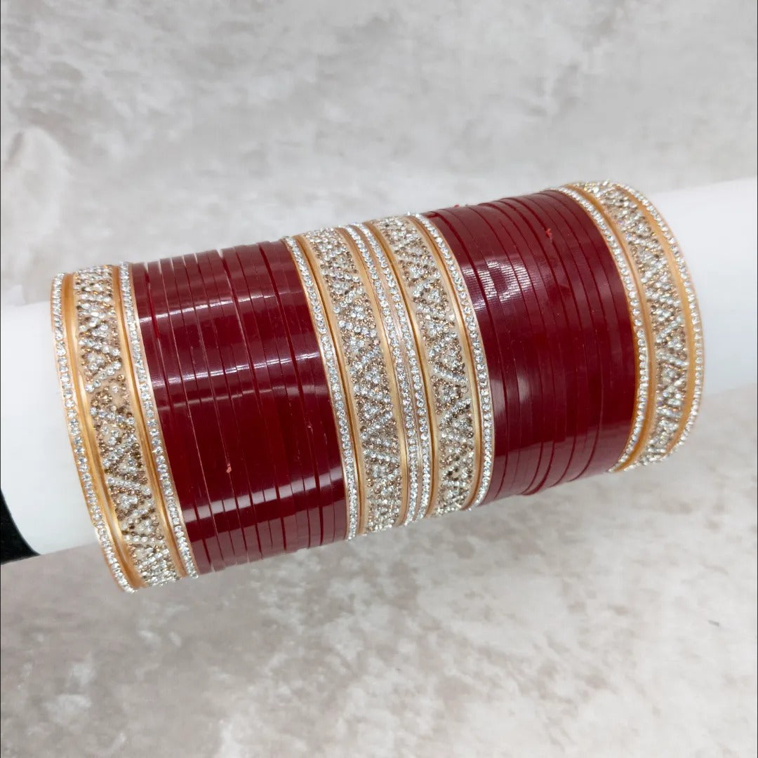 Braut Choora Maroon – Armreifen Set - Kunststofffasern