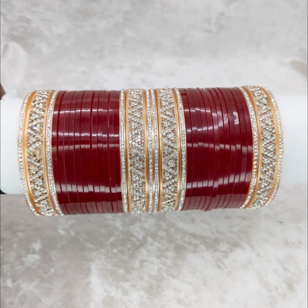 Braut Choora Maroon – Armreifen Set - Kunststofffasern