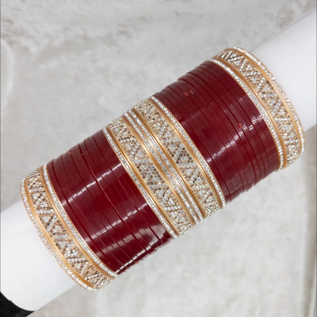 Braut Choora Maroon – Armreifen Set - Kunststofffasern