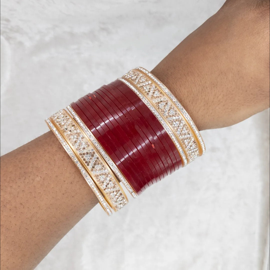 Braut Choora Maroon – Armreifen Set - Kunststofffasern
