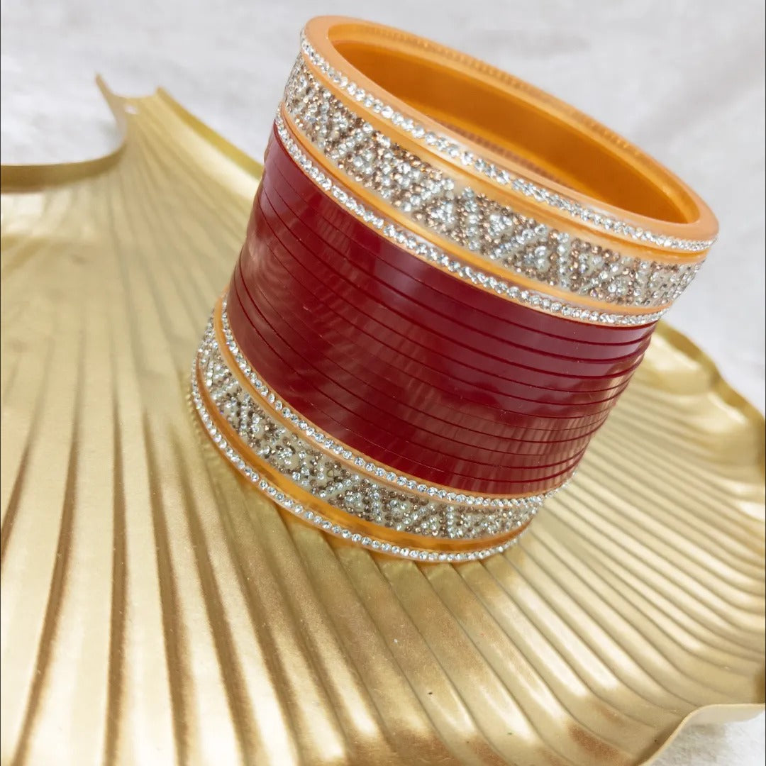Braut Choora Maroon – Armreifen Set - Kunststofffasern