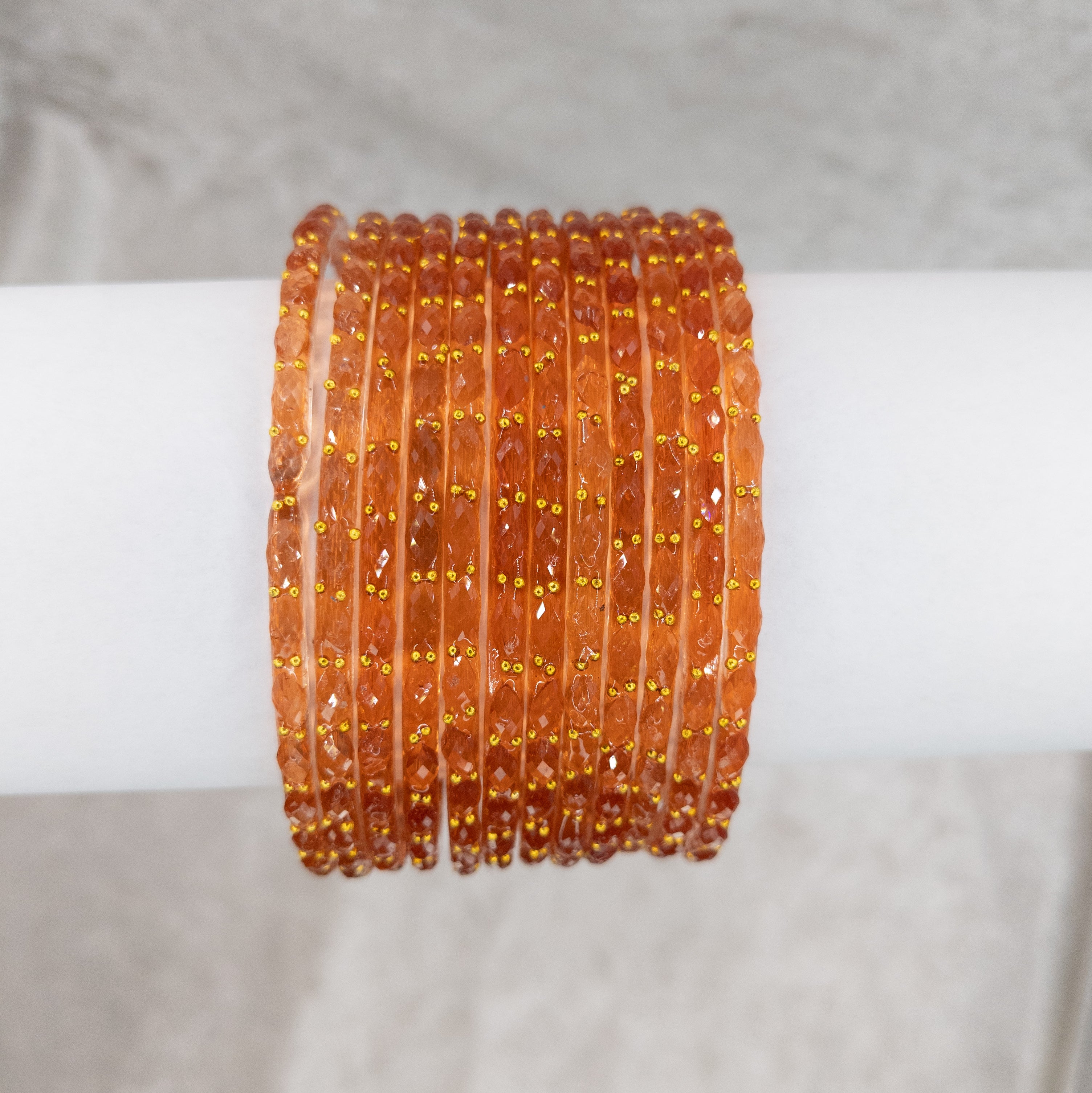 Rain Drop Glas Armreifen – 12er Set - orange