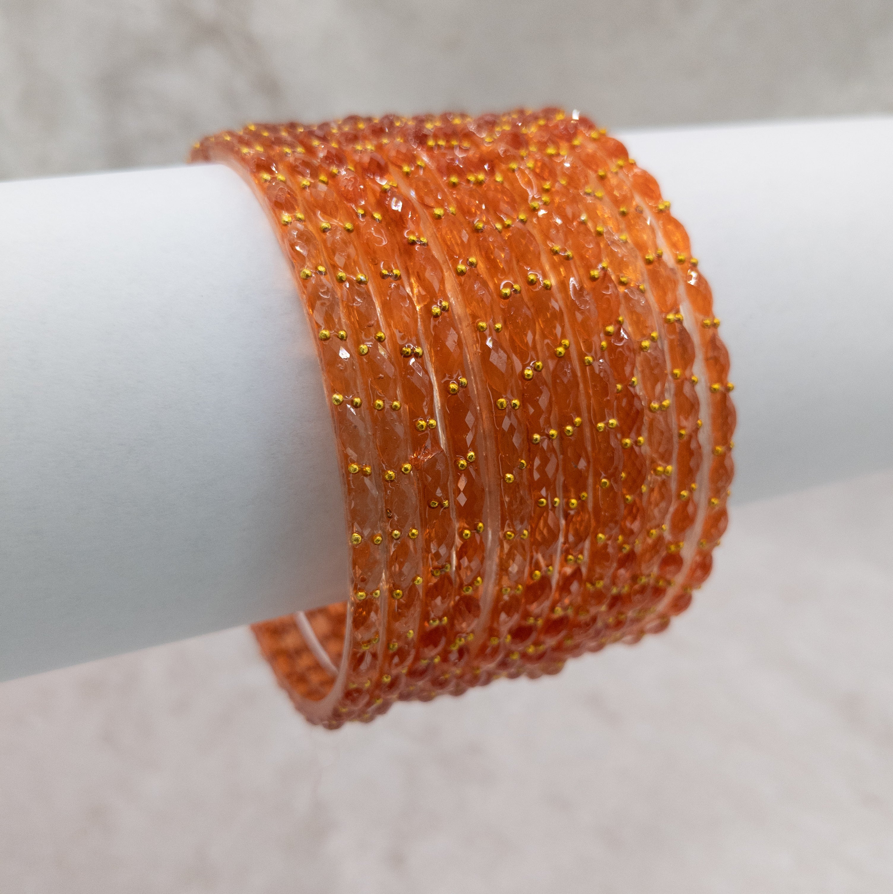 Rain Drop Glas Armreifen – 12er Set - orange