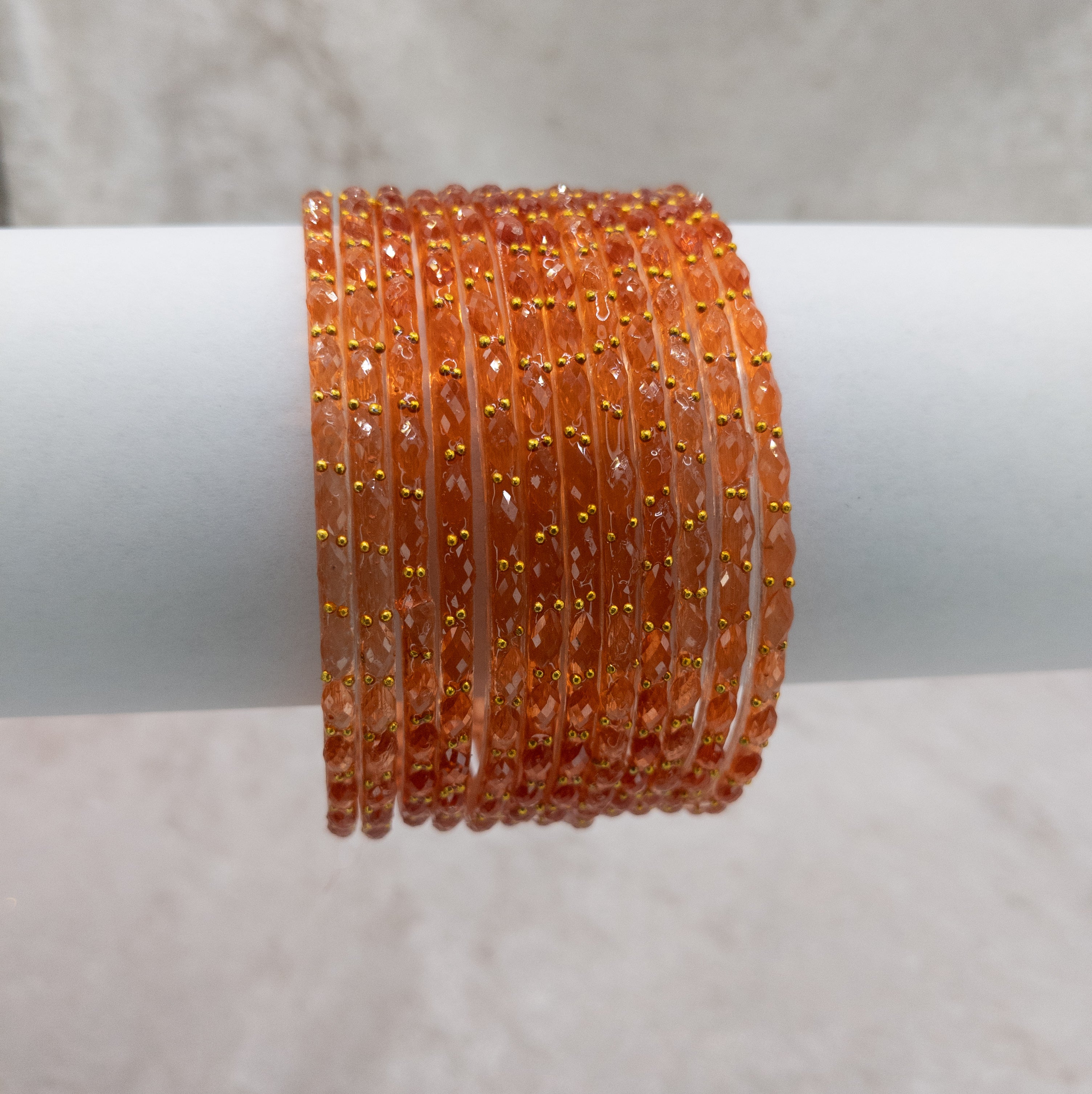 Rain Drop Glas Armreifen – 12er Set - orange