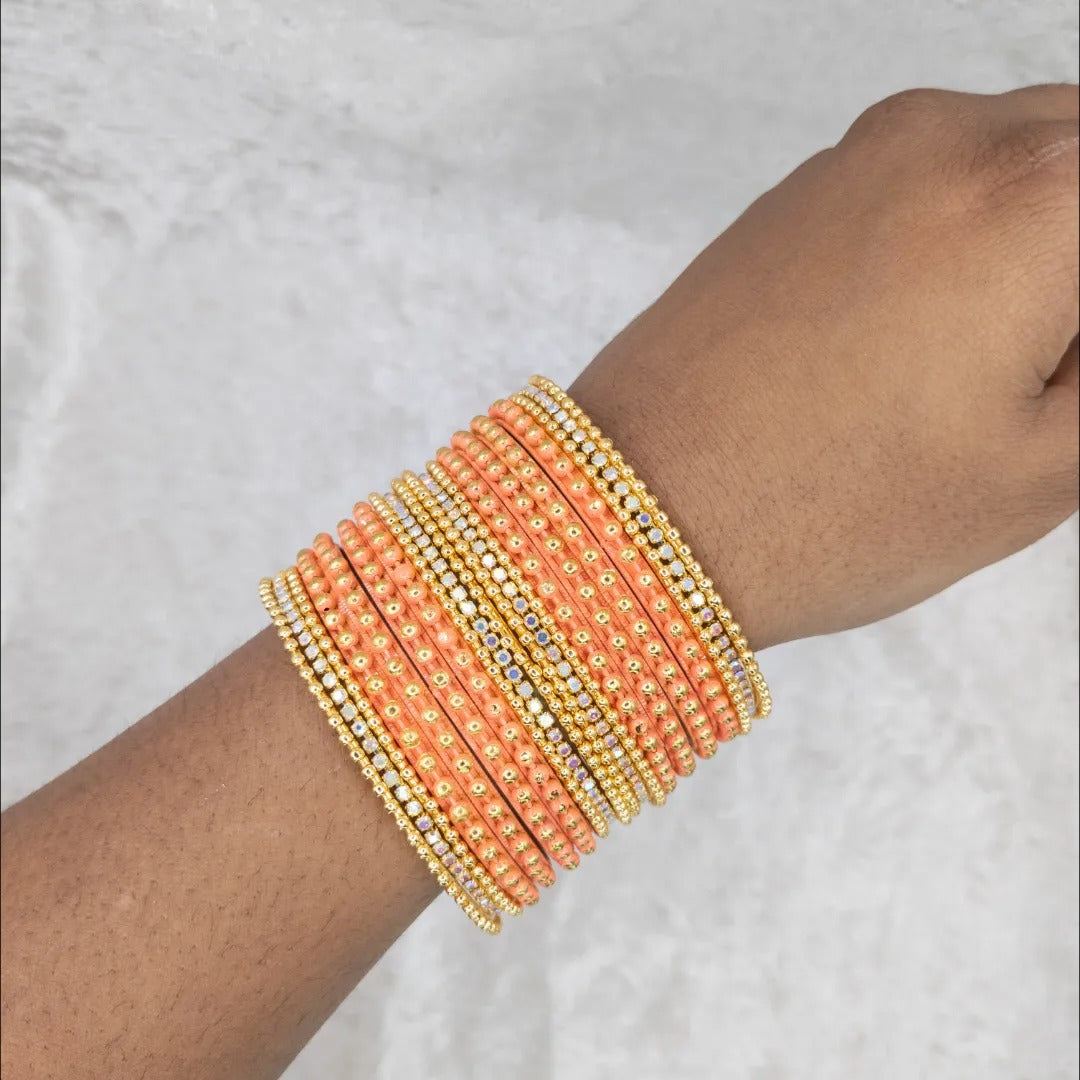 Armreifen Set - Metal Armreifen - Peach