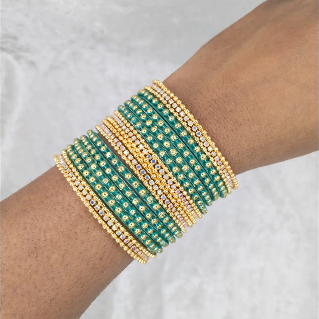 Armreifen Set - Metal Armreifen - Blaugrün