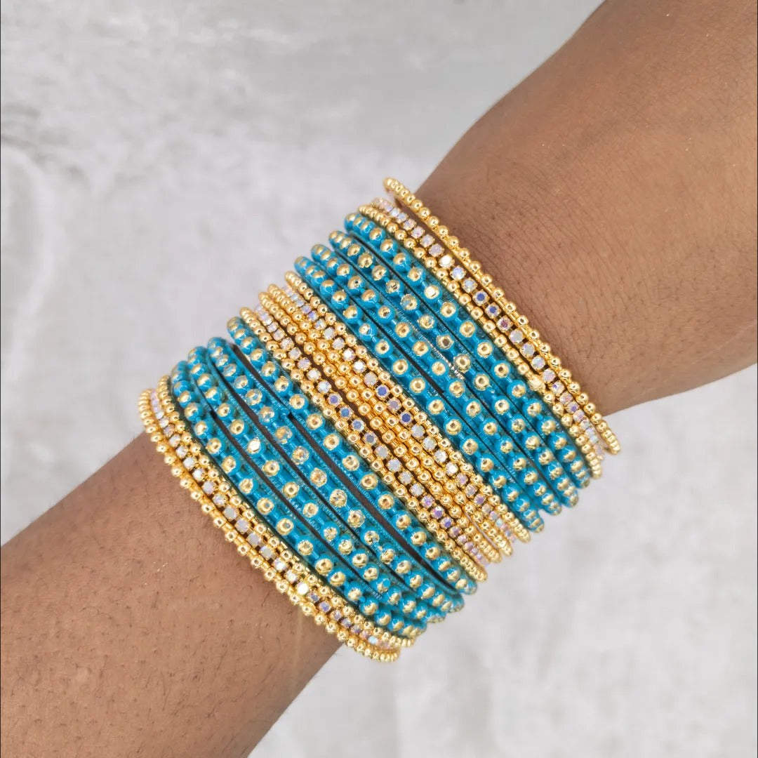 Armreifen Set - Metal Armreifen - Blau