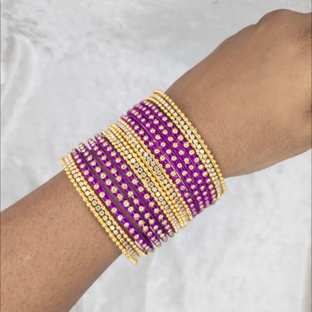 Armreifen Set - Metal Armreifen - Lila