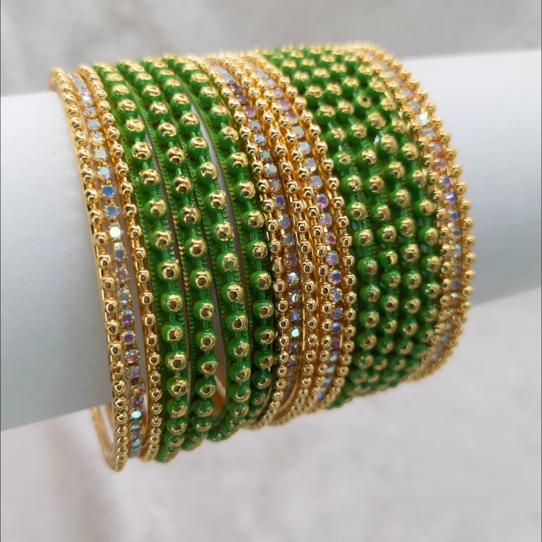 Armreifen Set - Metal Armreifen - Hellgrün