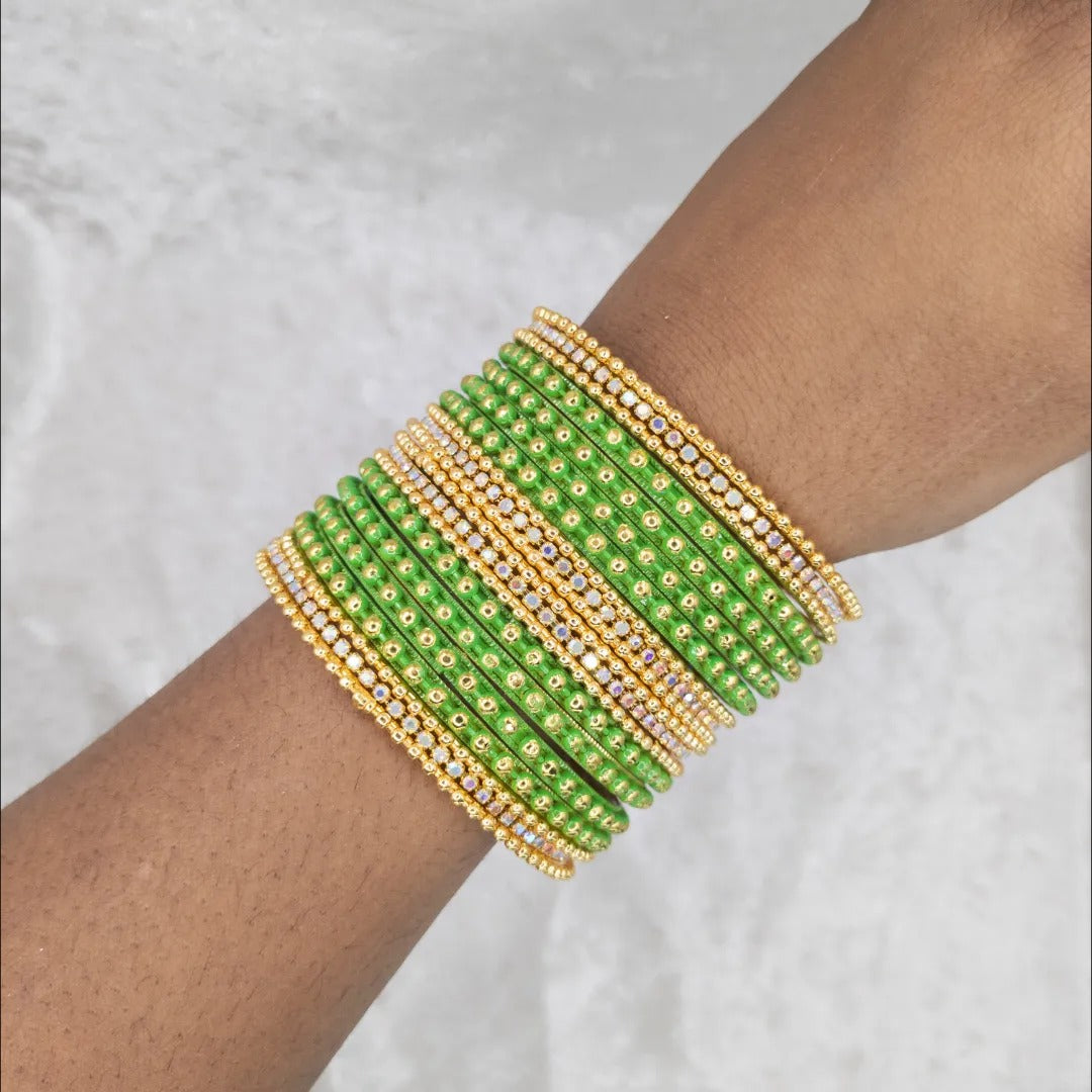 Armreifen Set - Metal Armreifen - Hellgrün