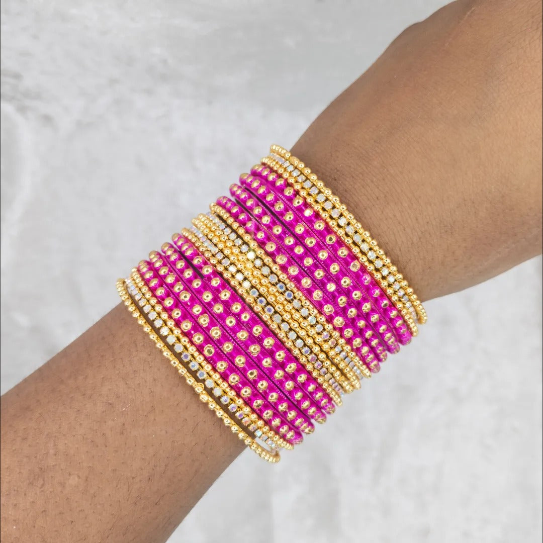 Armreifen Set - Metal Armreifen - Magenta