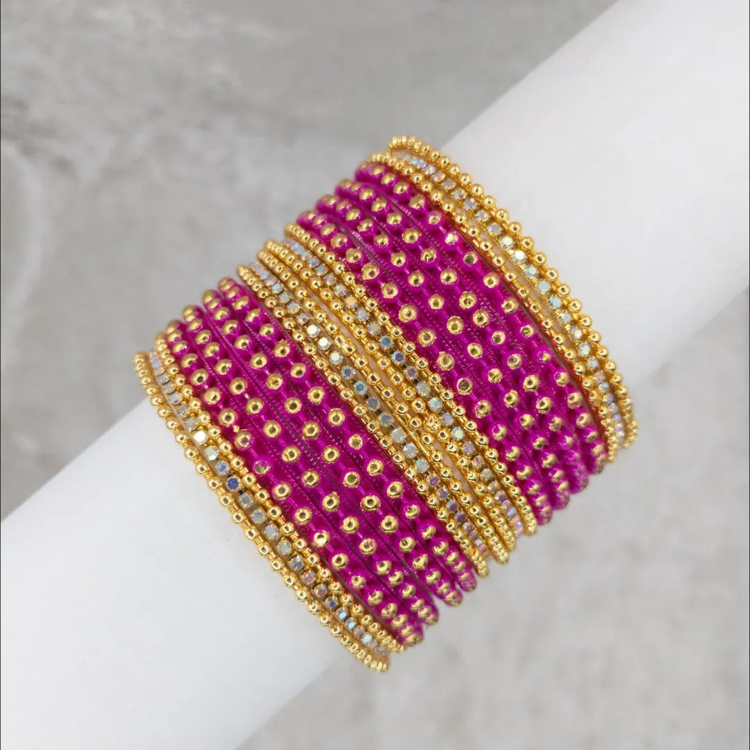 Armreifen Set - Metal Armreifen - Magenta