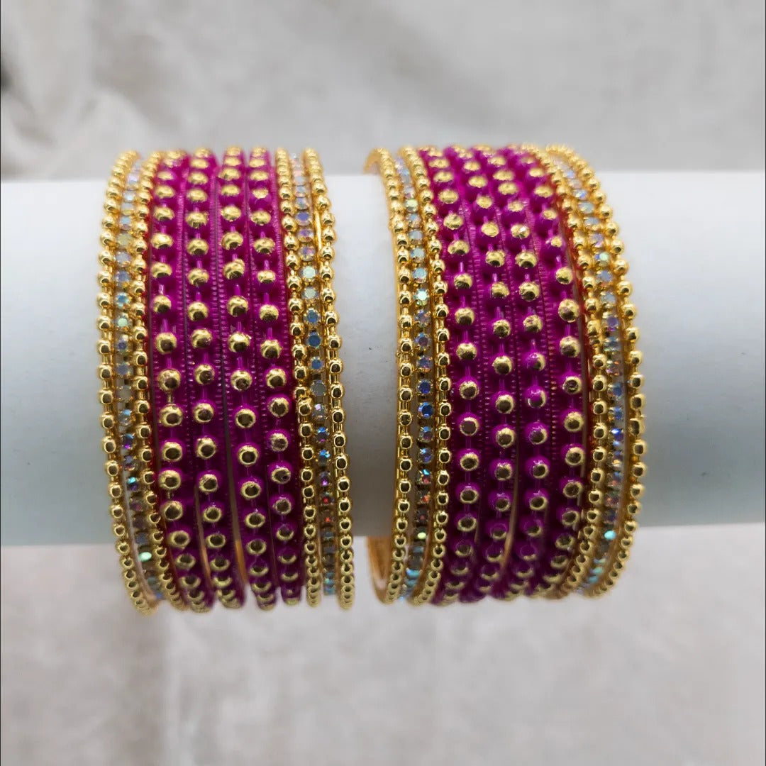 Armreifen Set - Metal Armreifen - Magenta