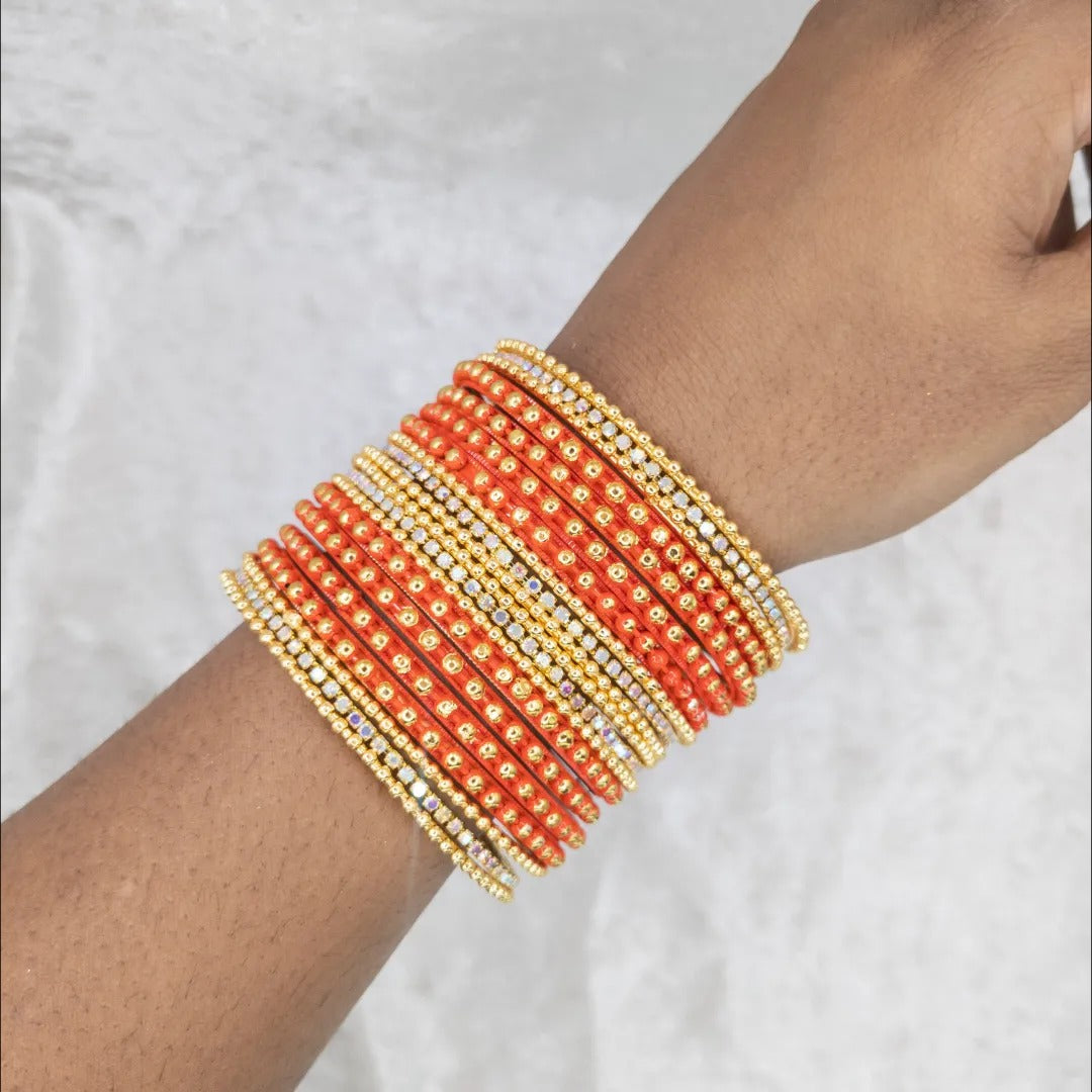 Armreifen Set - Metal Armreifen - Orange