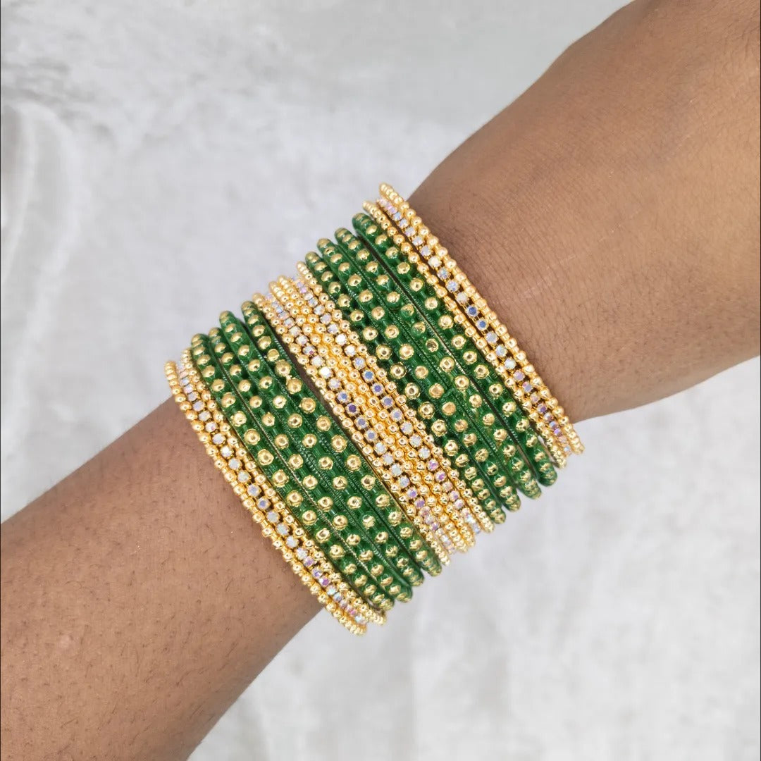 Armreifen Set - Metal Armreifen - Grün