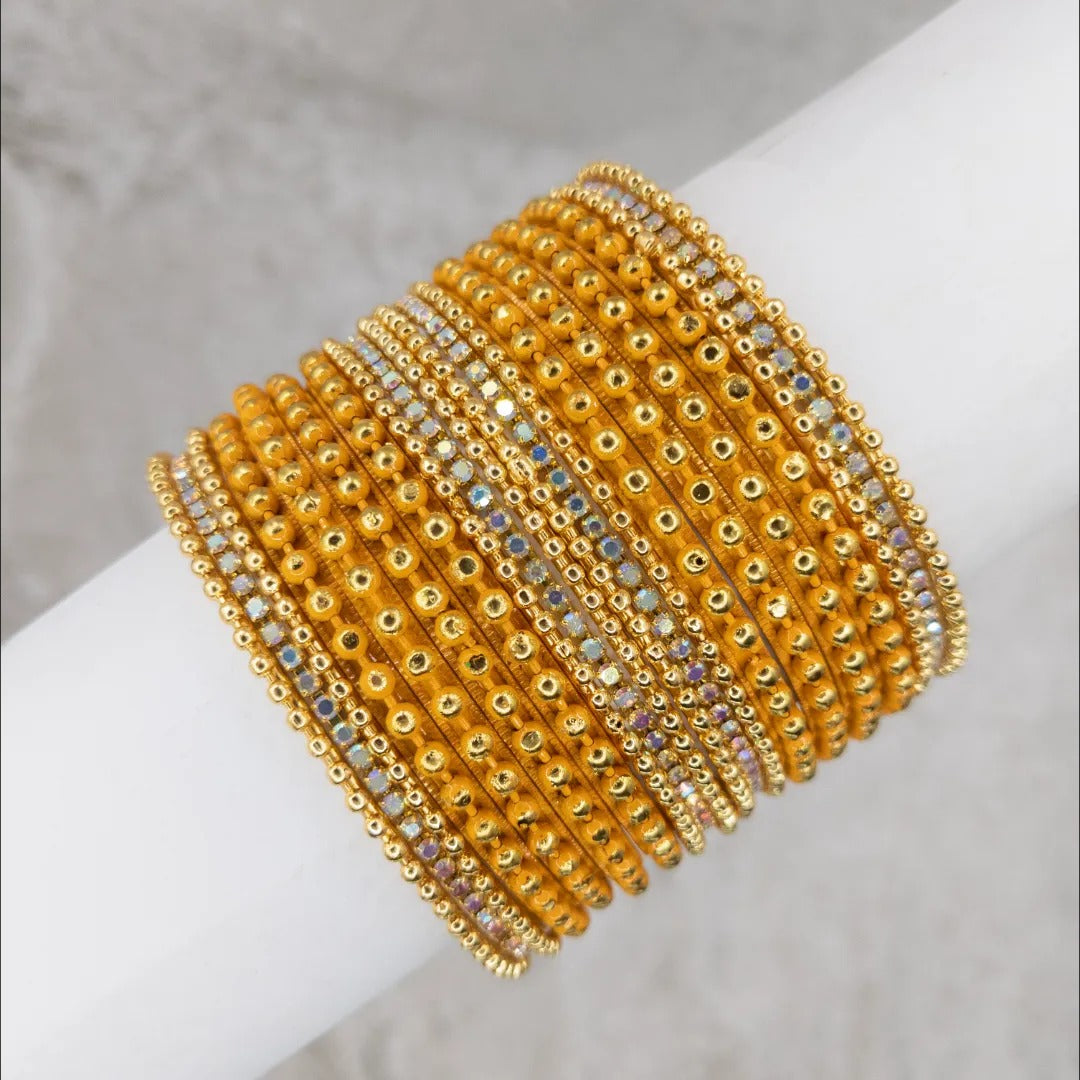 Armreifen Set - Metal Armreifen - Gelb