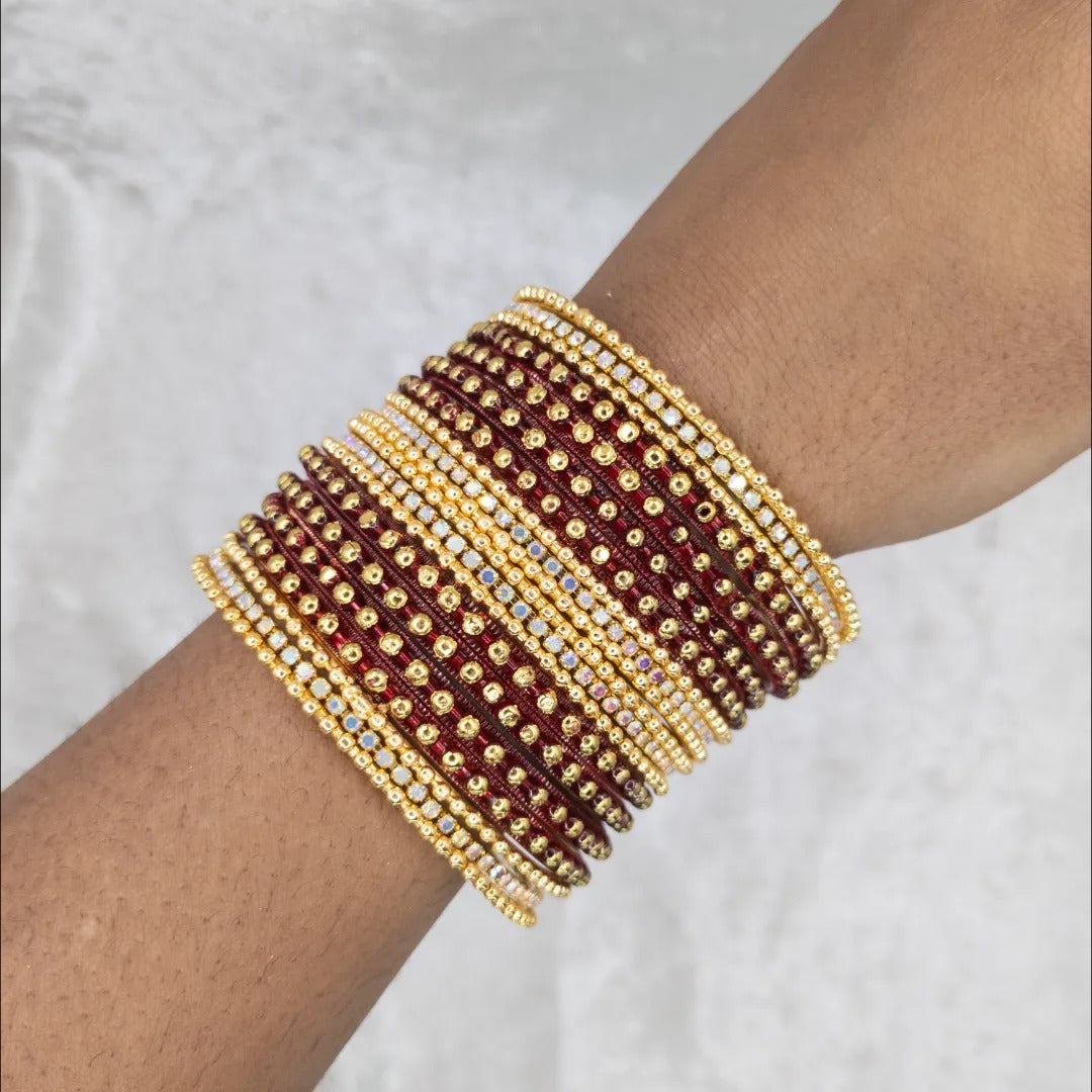 Armreifen Set - Metal Armreifen - Maroon