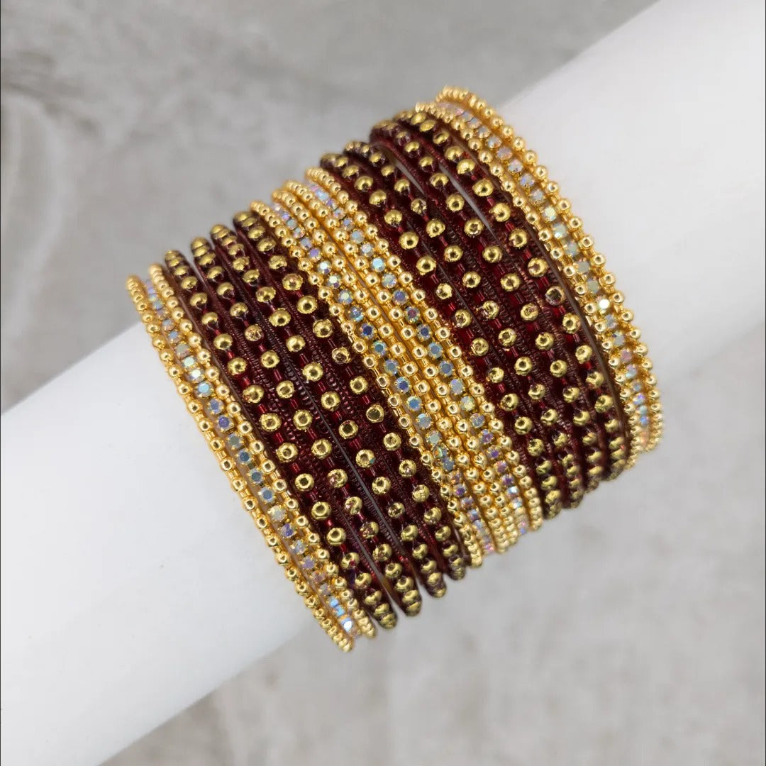 Armreifen Set - Metal Armreifen - Maroon