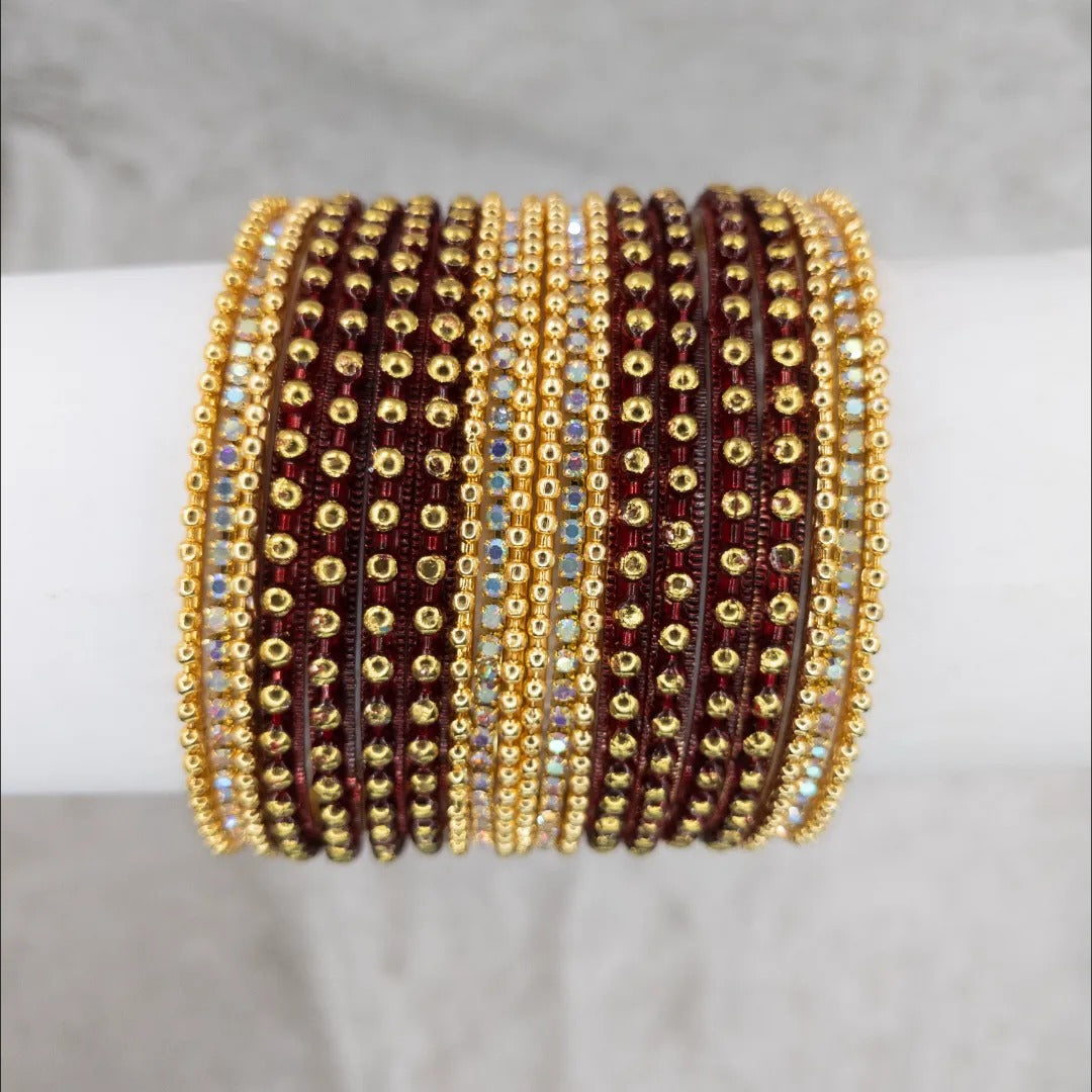 Armreifen Set - Metal Armreifen - Maroon