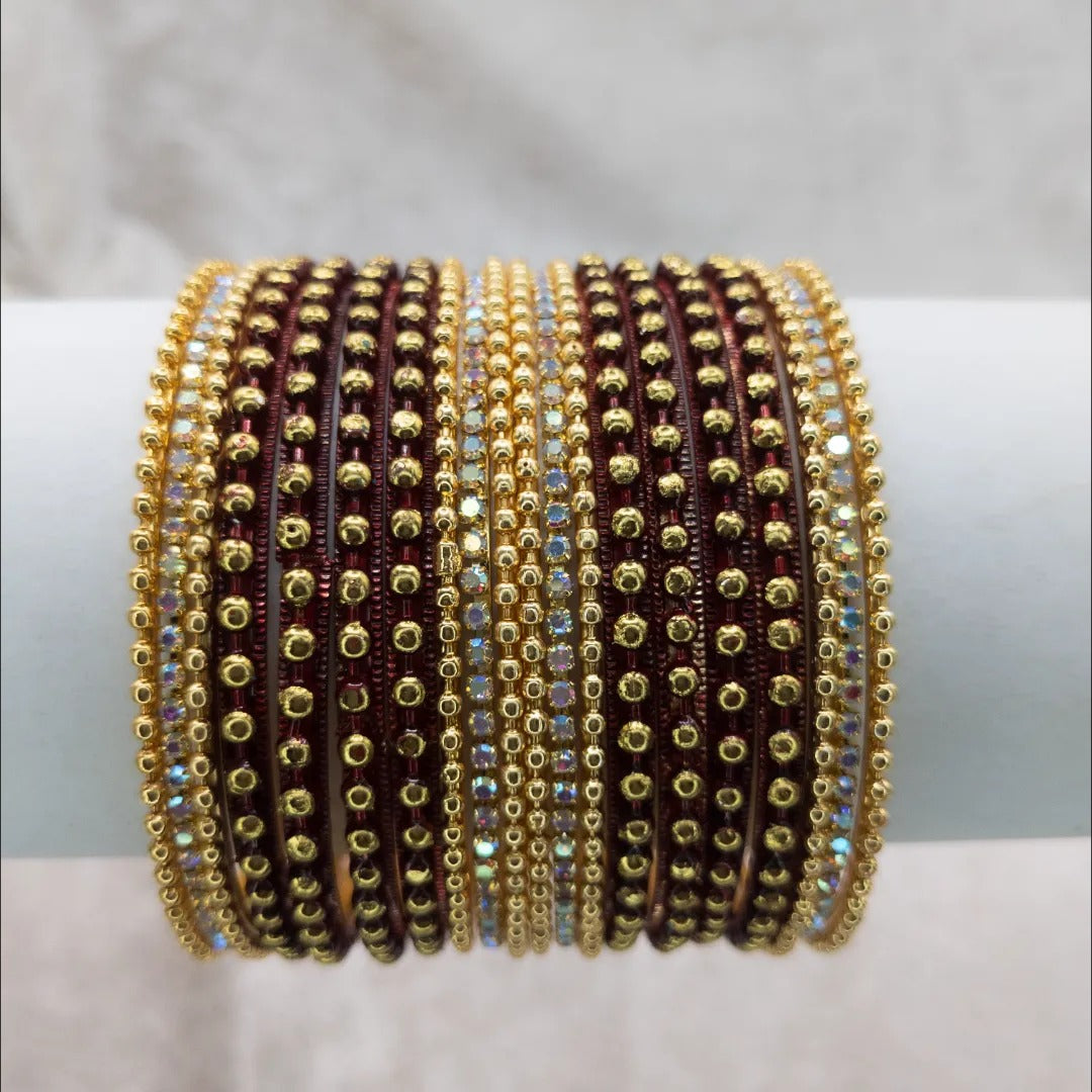 Armreifen Set - Metal Armreifen - Maroon