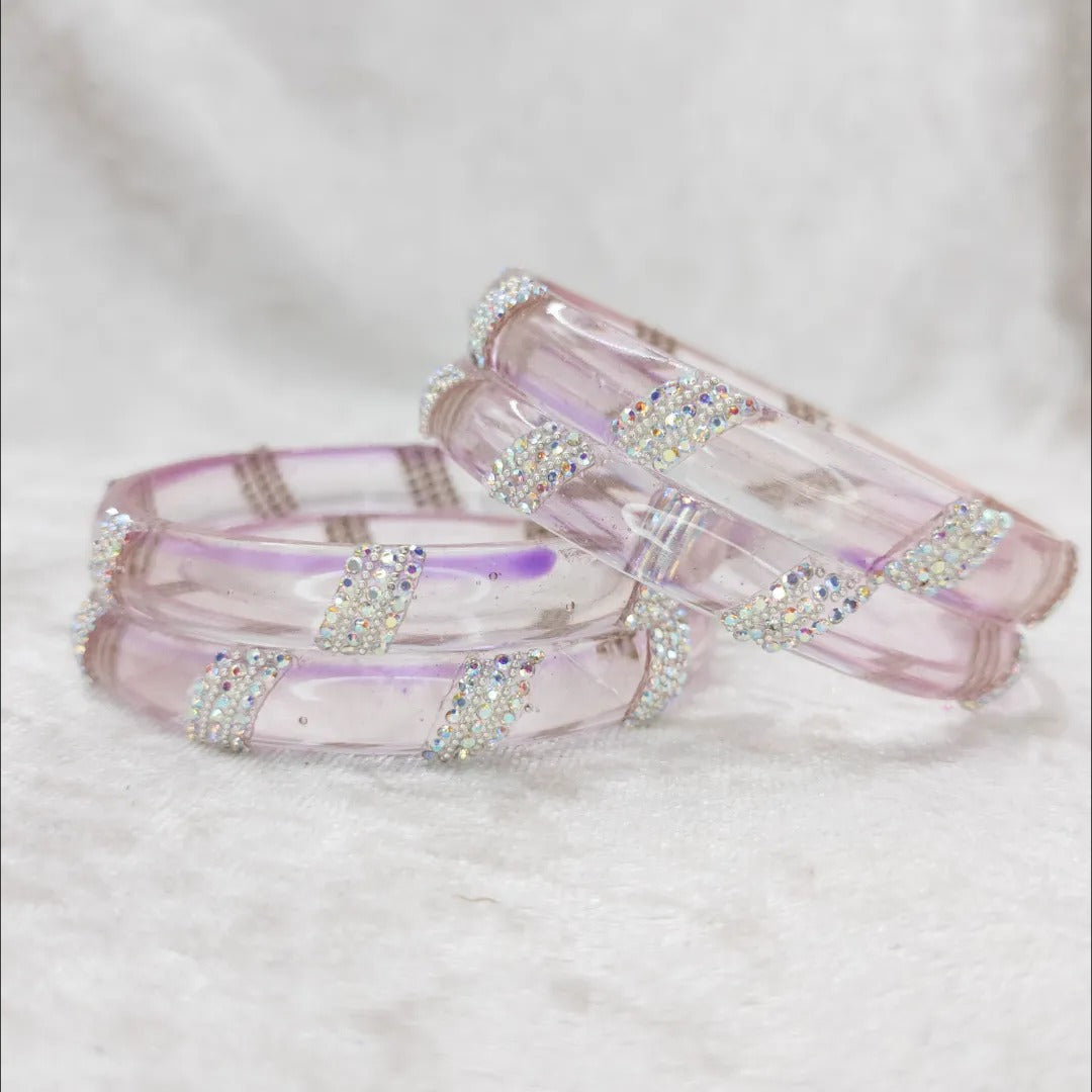Transparent Glass Bangles – purple