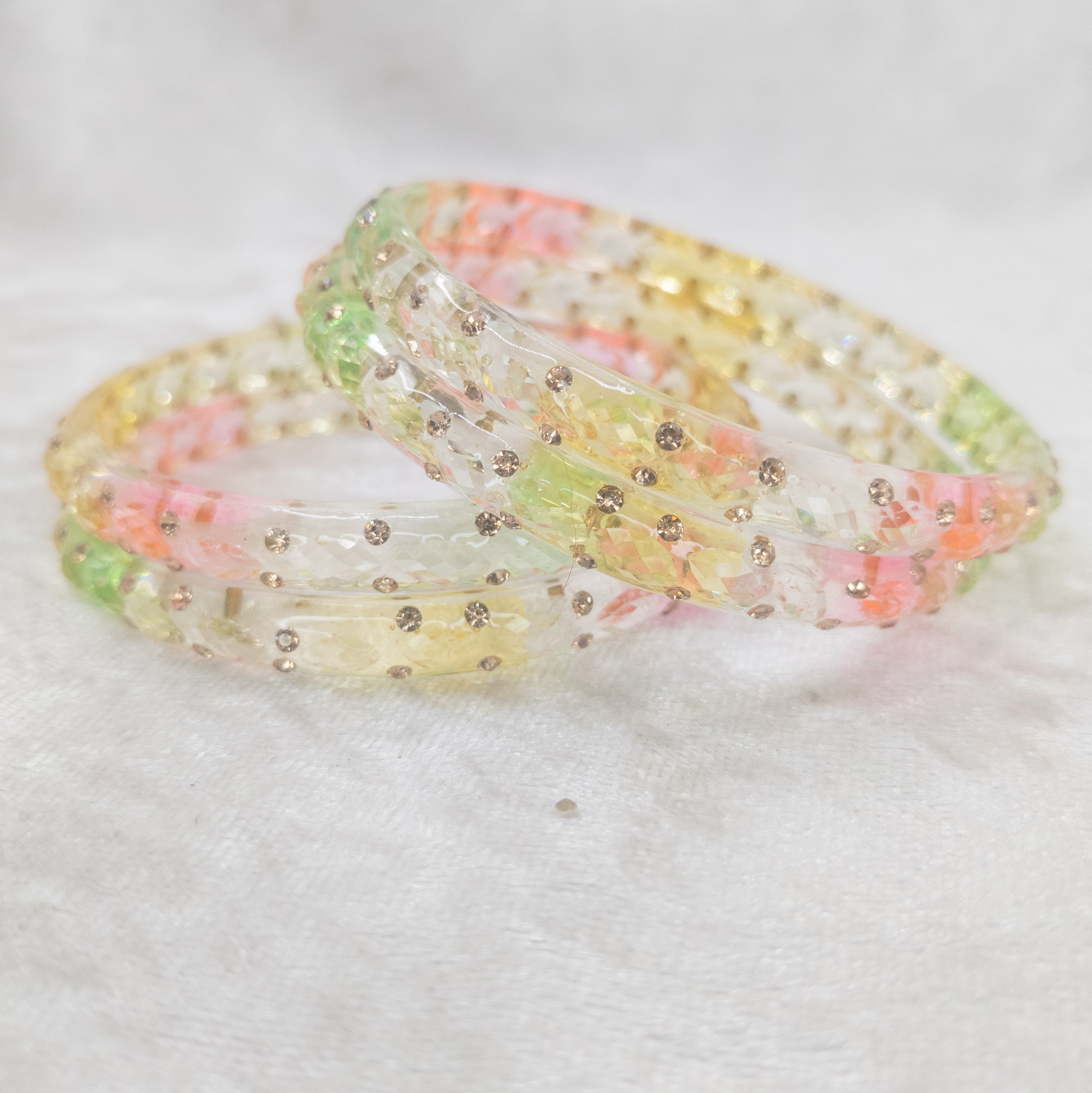 Rain Drop Glas Armreifen – 4er Set - multi color