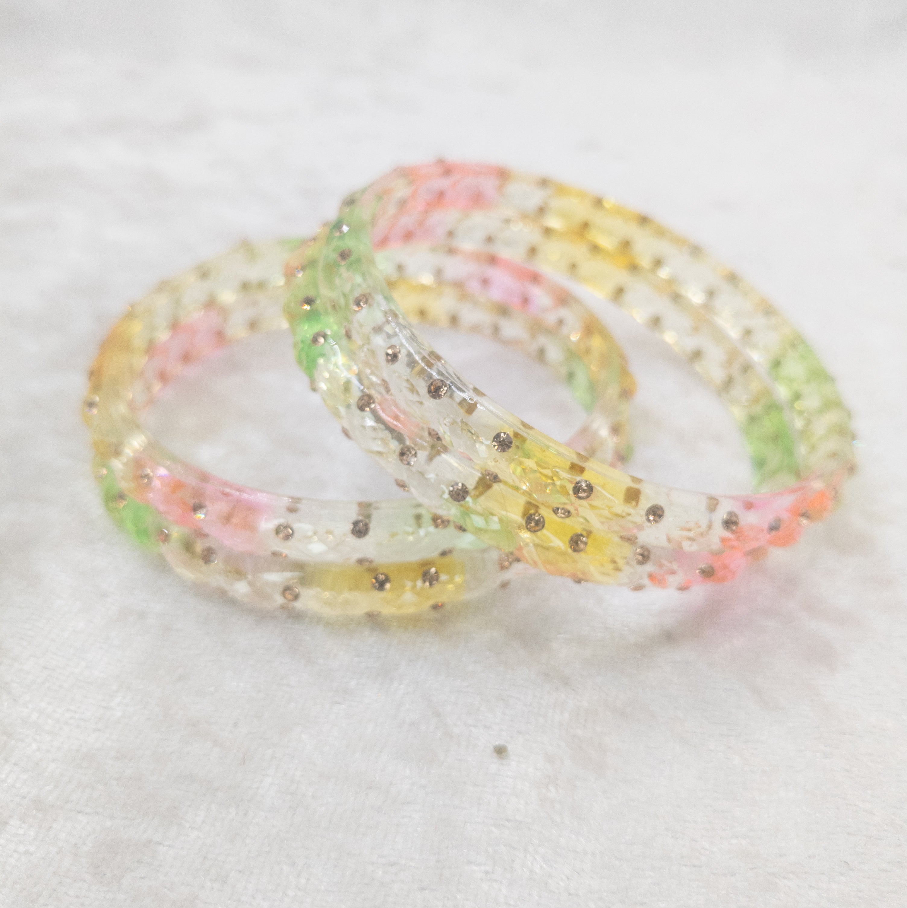 Rain Drop Glas Armreifen – 4er Set - multi color