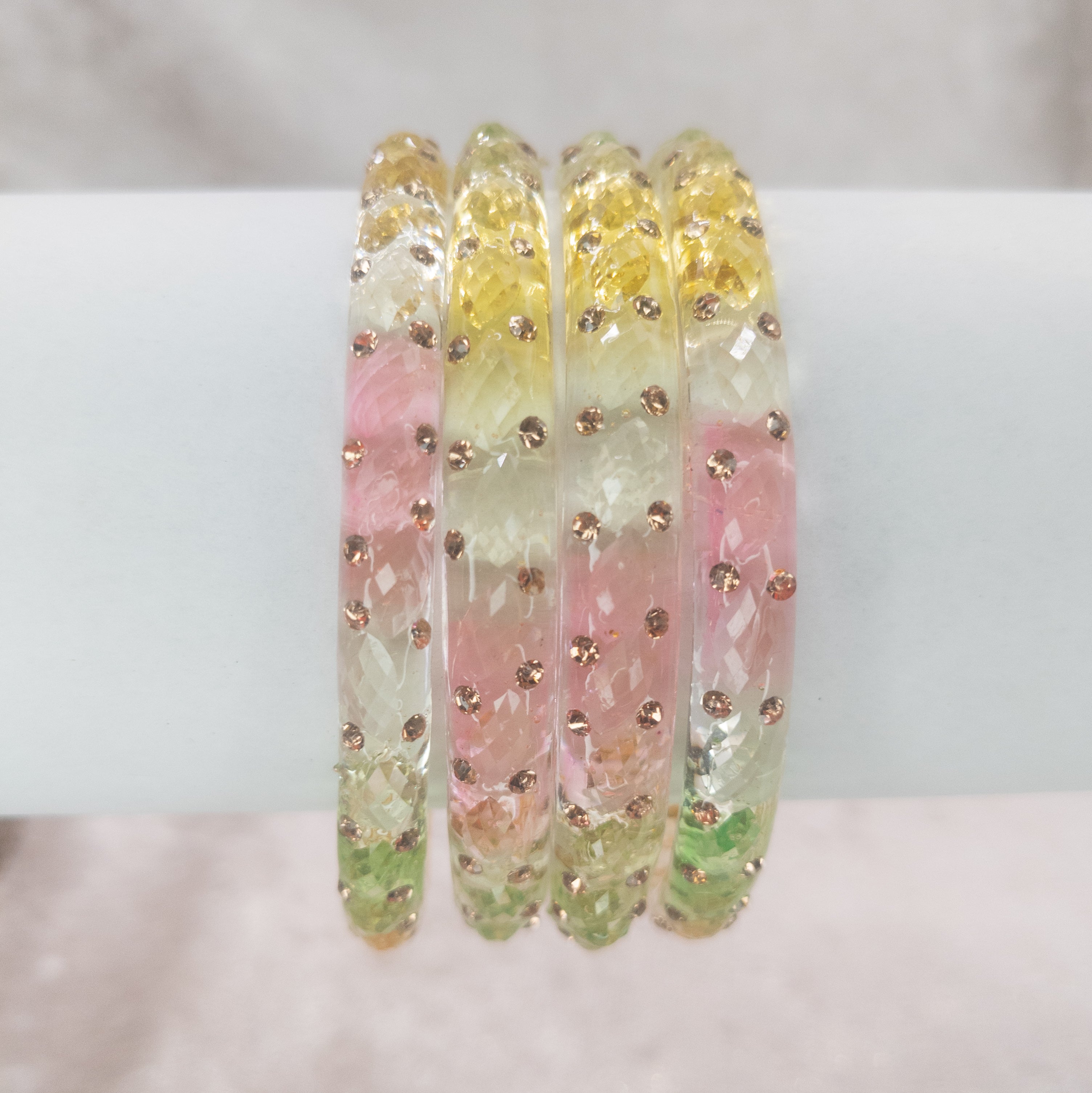 Rain Drop Glas Armreifen – 4er Set - multi color