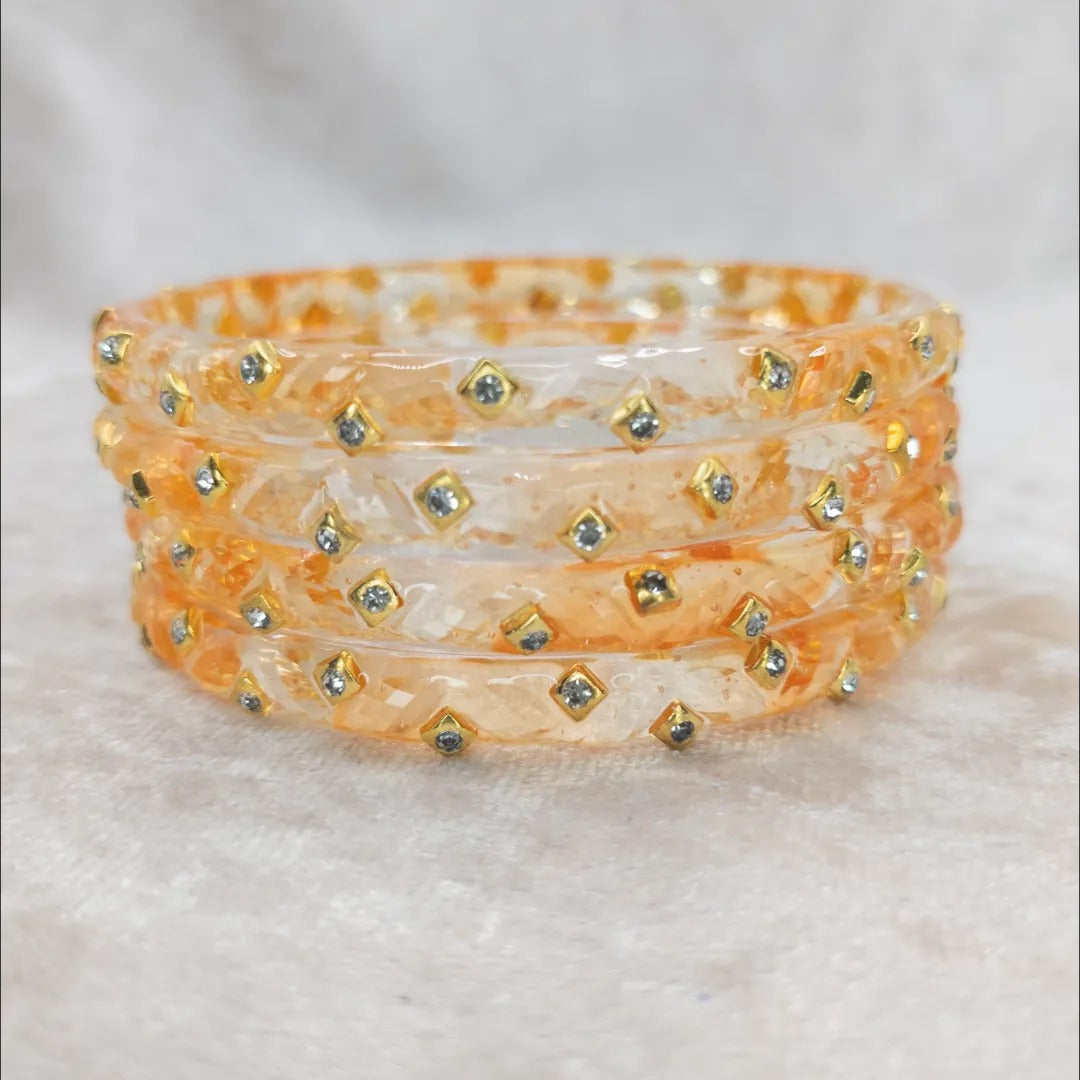 Doppelfarbige Glas Armreifen – orange