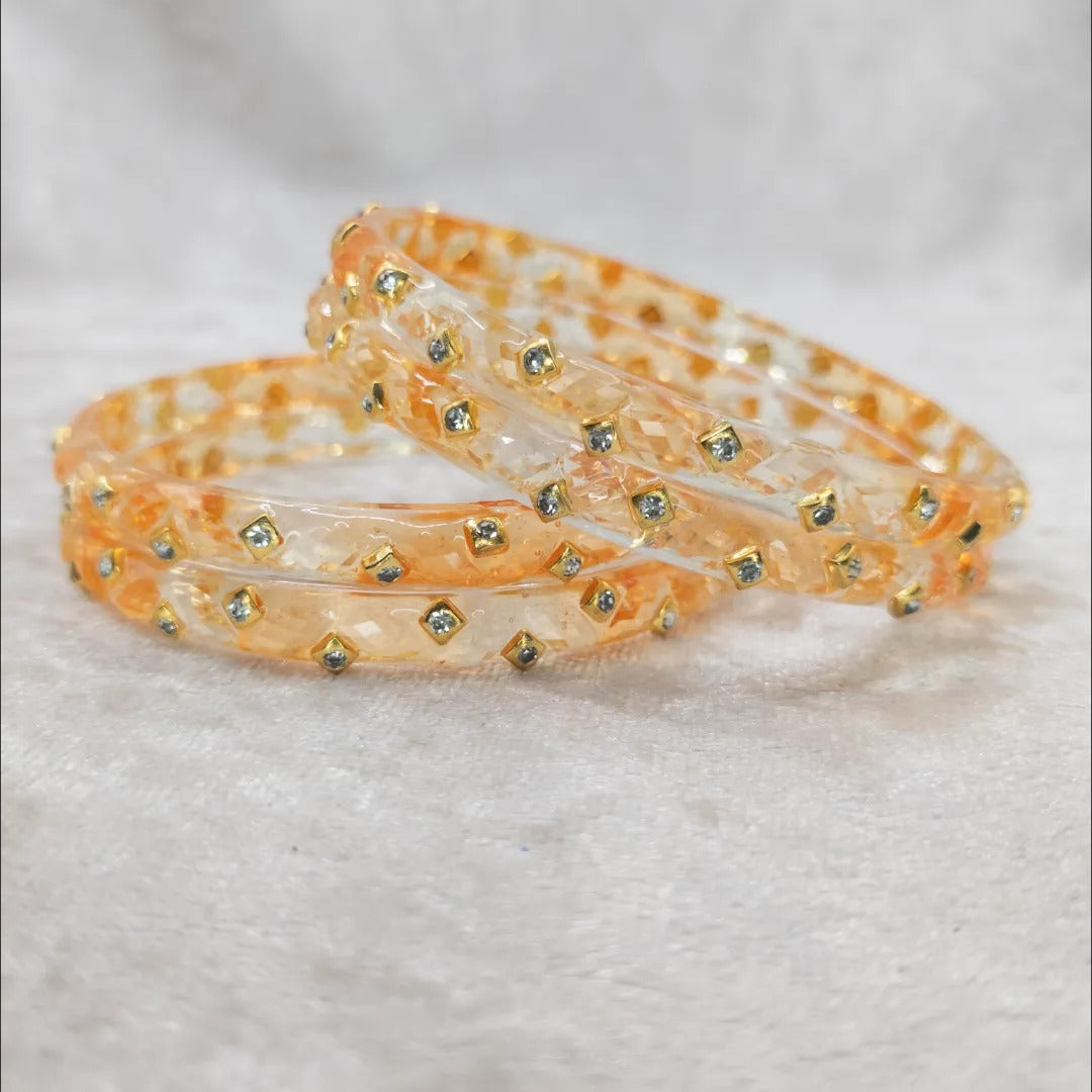 Doppelfarbige Glas Armreifen – orange
