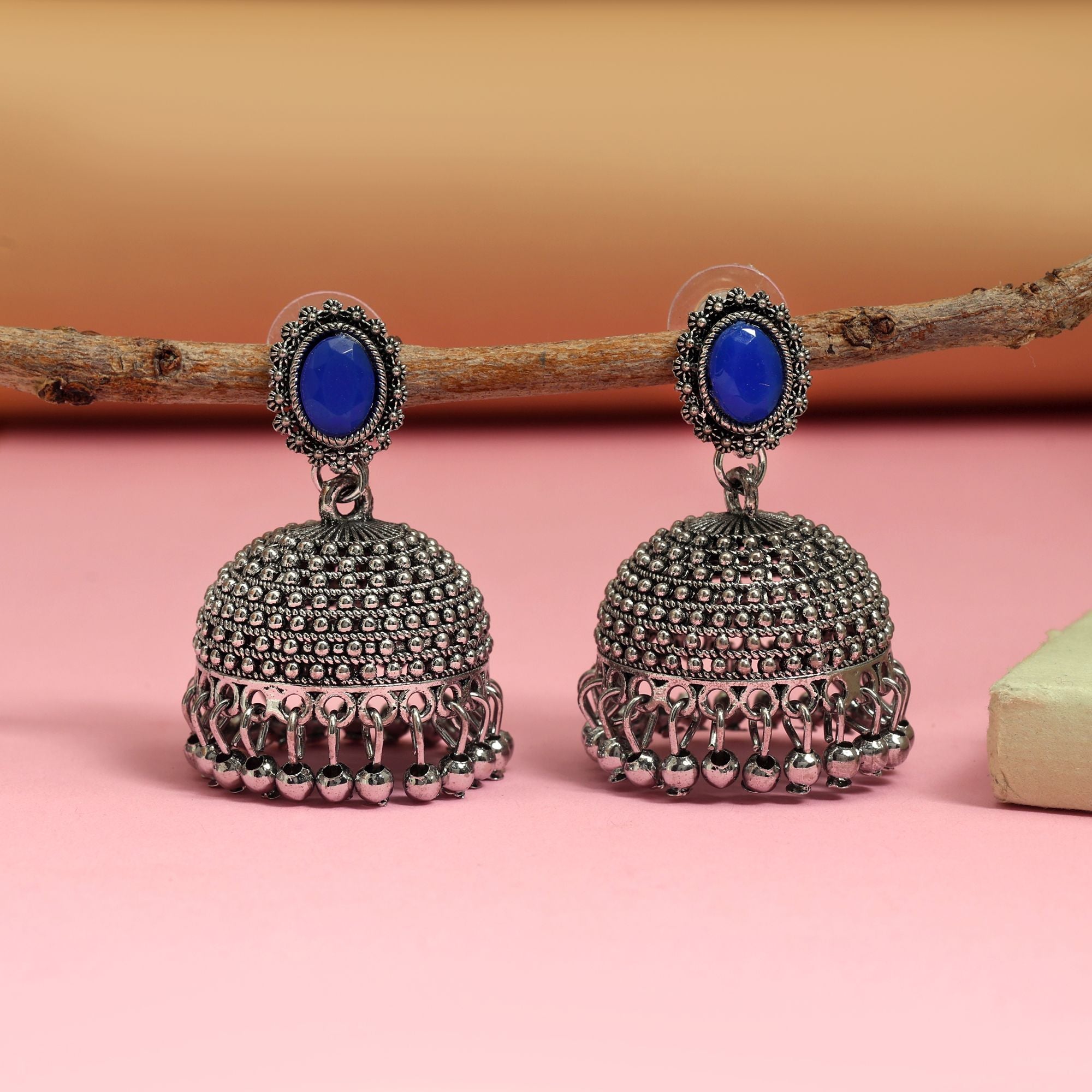 Earrings - Jumkha | silver oxidized