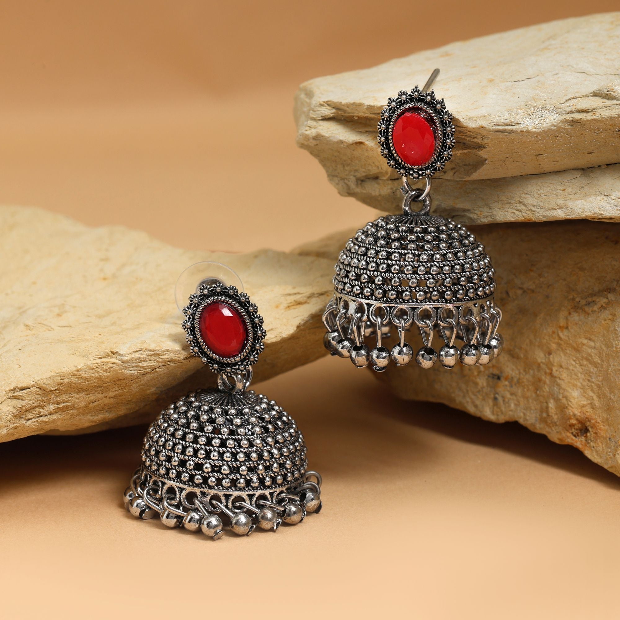 Earrings - Jumkha | silver oxidized