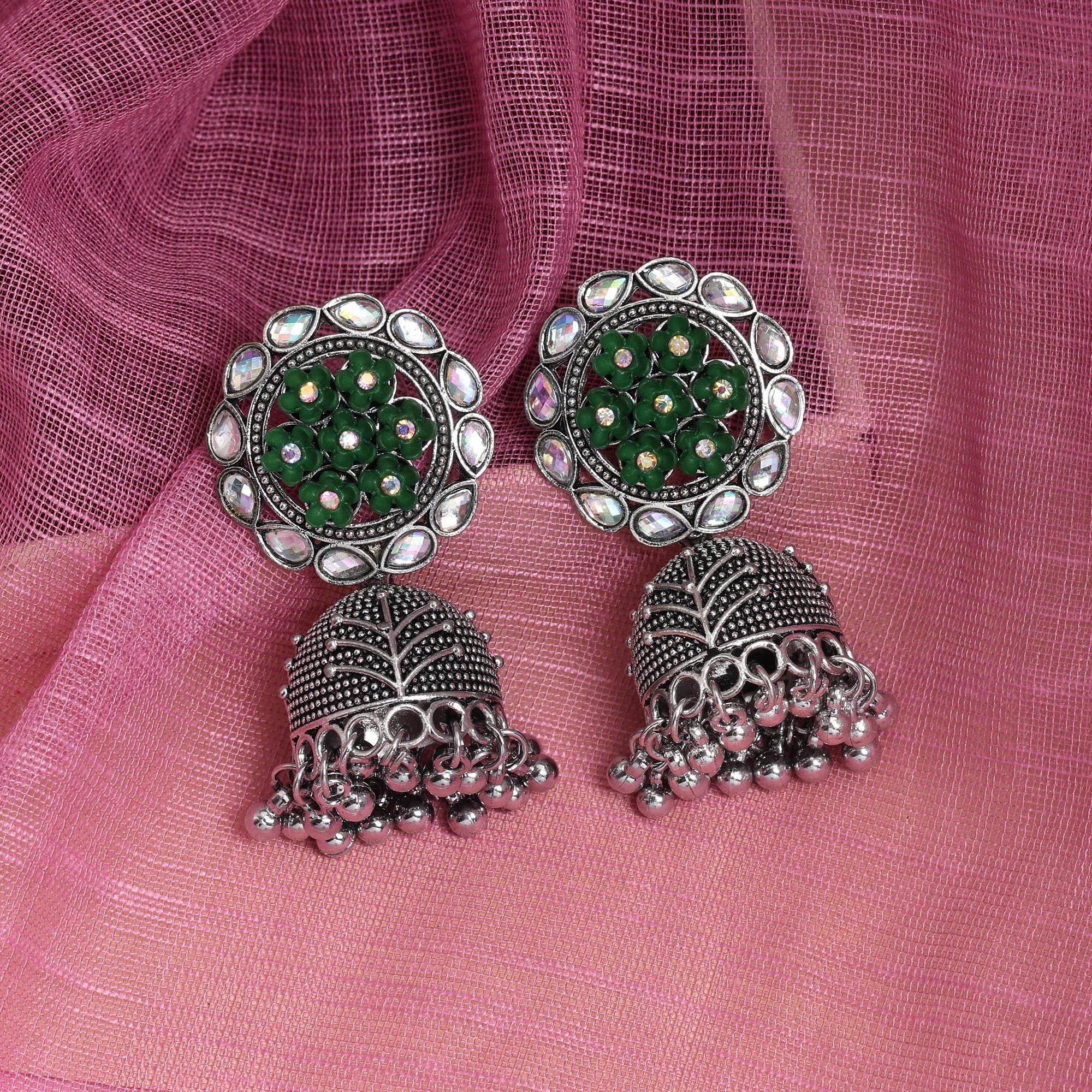 Earrings - Jumkha | silver oxidized