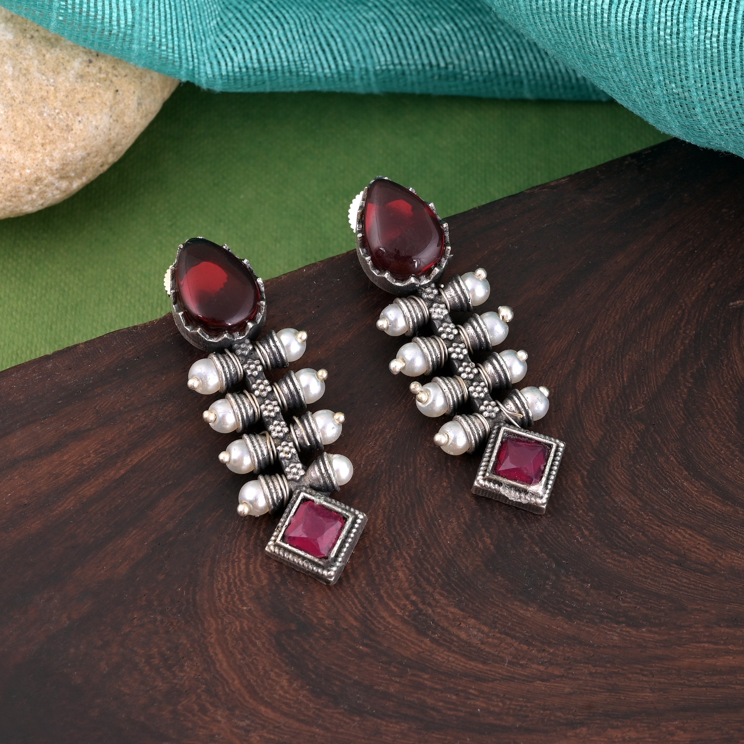 Earrings - Jumkha | silver oxidized