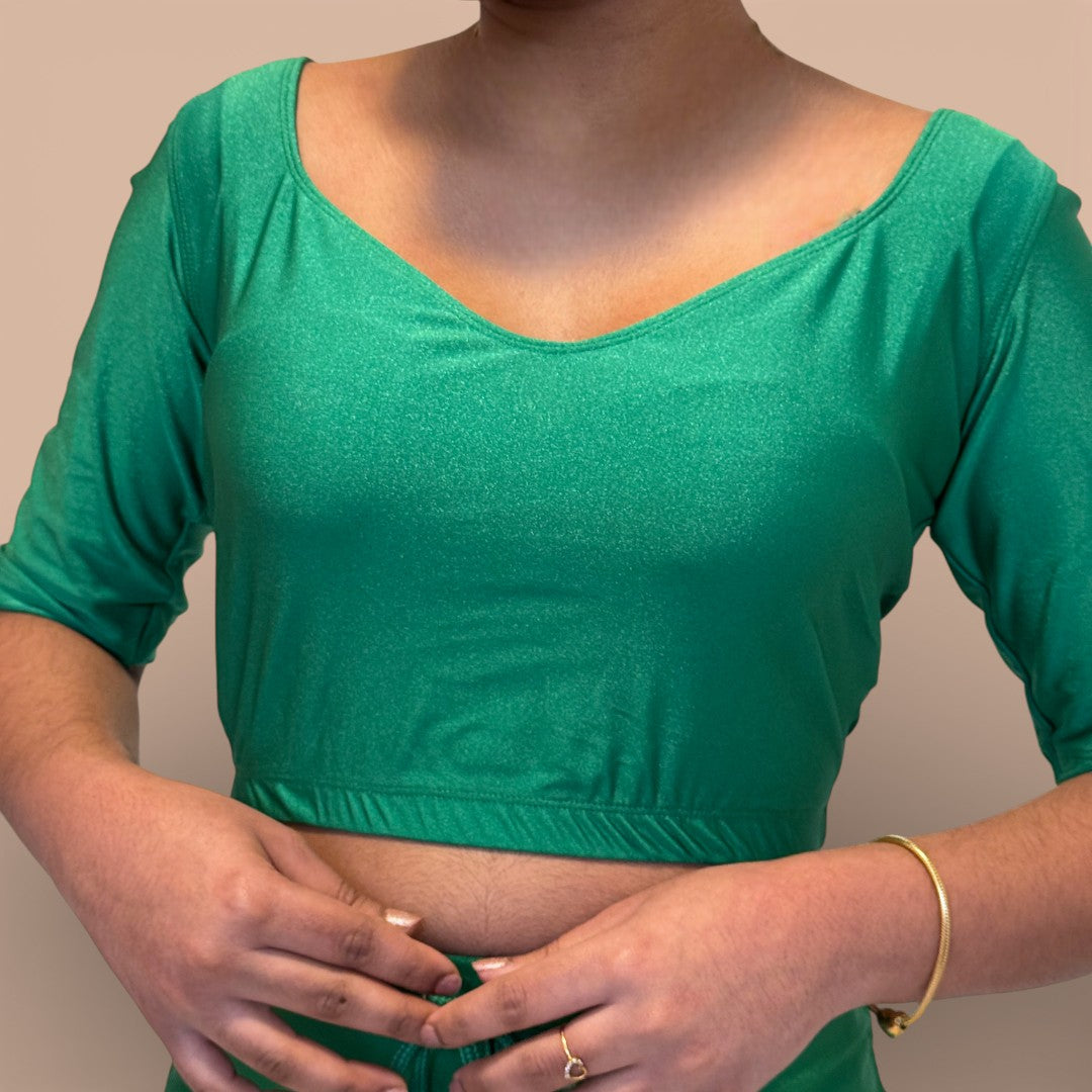 Ready-made saree blouse – sweetheart neckline – blue