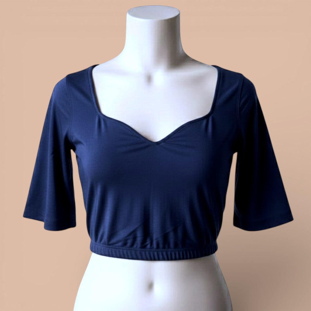 Alles-in-einem Saree Set | Dunkel Blau – Space Silk Saree + Blouse + Shapewear