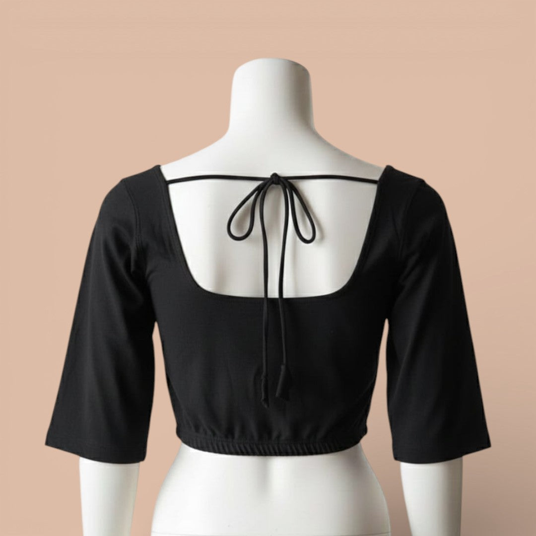 Ready-made saree blouse – sweetheart neckline – blue