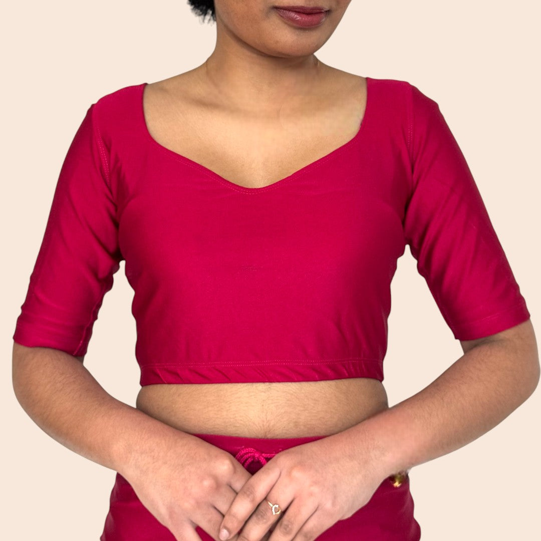 Ready-made saree blouse – sweetheart neckline – blue