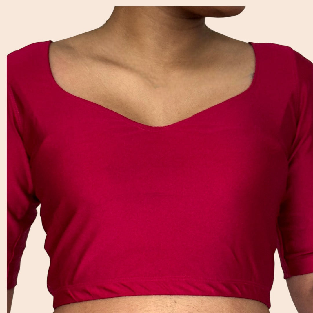 Ready-Made Saree Blusen – Herzausschnitt - Magenta