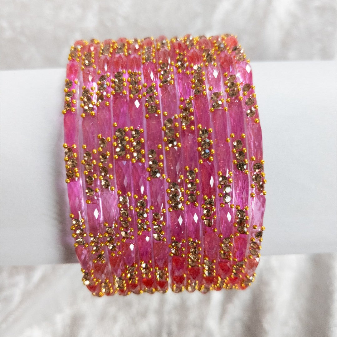 Rain Drop Glass Bangles – Set of 12 - Dark Blue