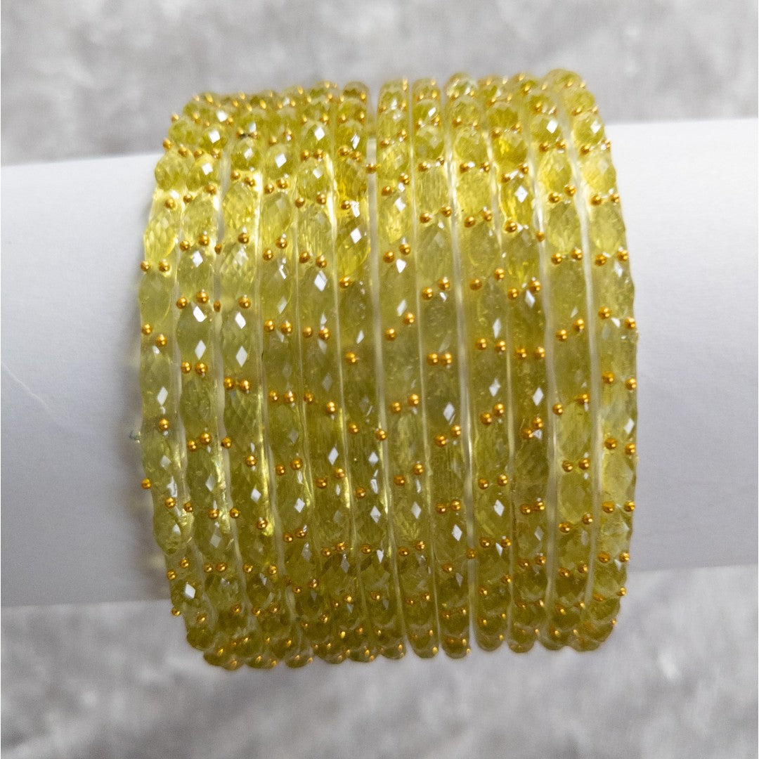 Rain Drop Glass Bangles – Set of 12 - Dark Blue