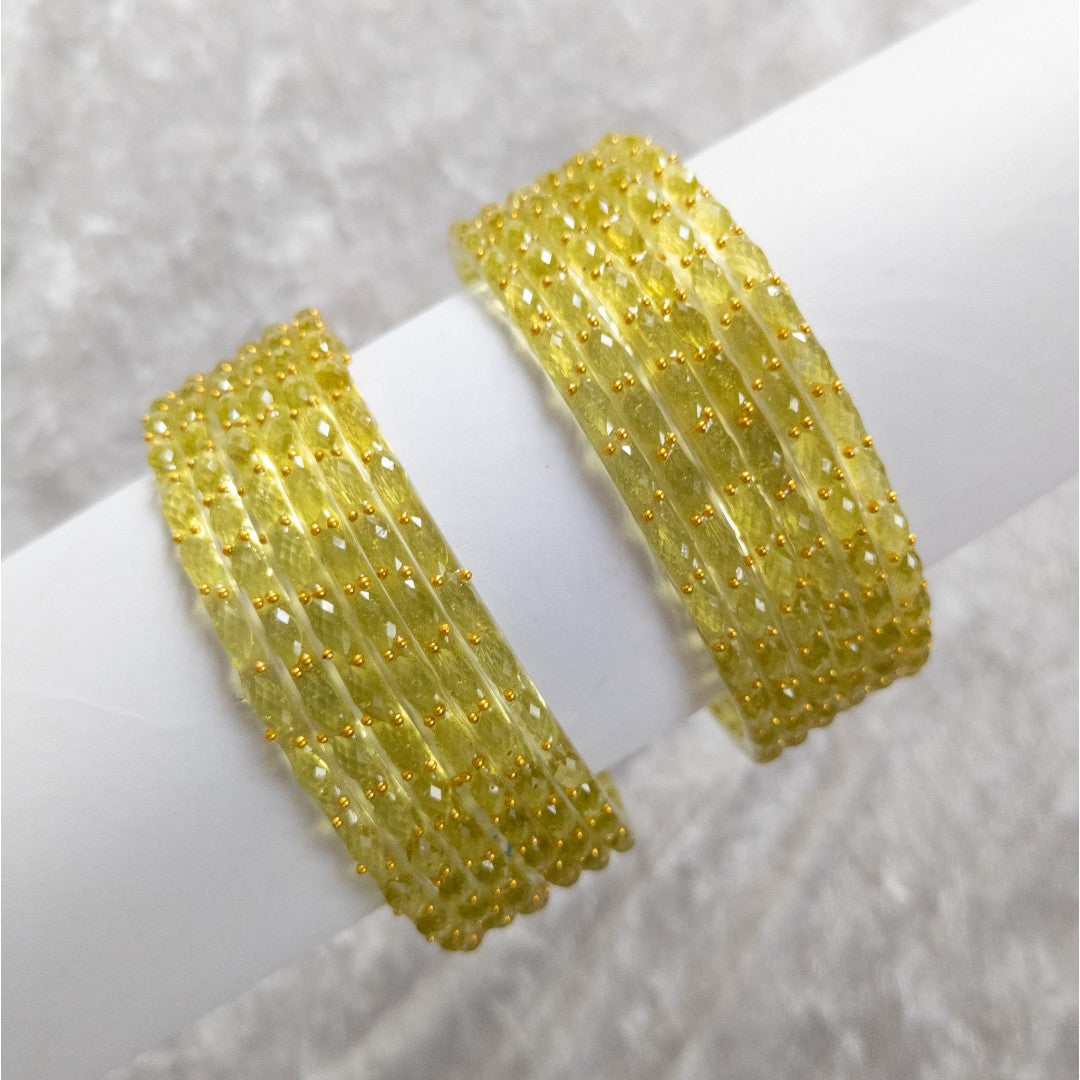 Rain Drop Glass Bangles – Set of 12 - Dark Blue